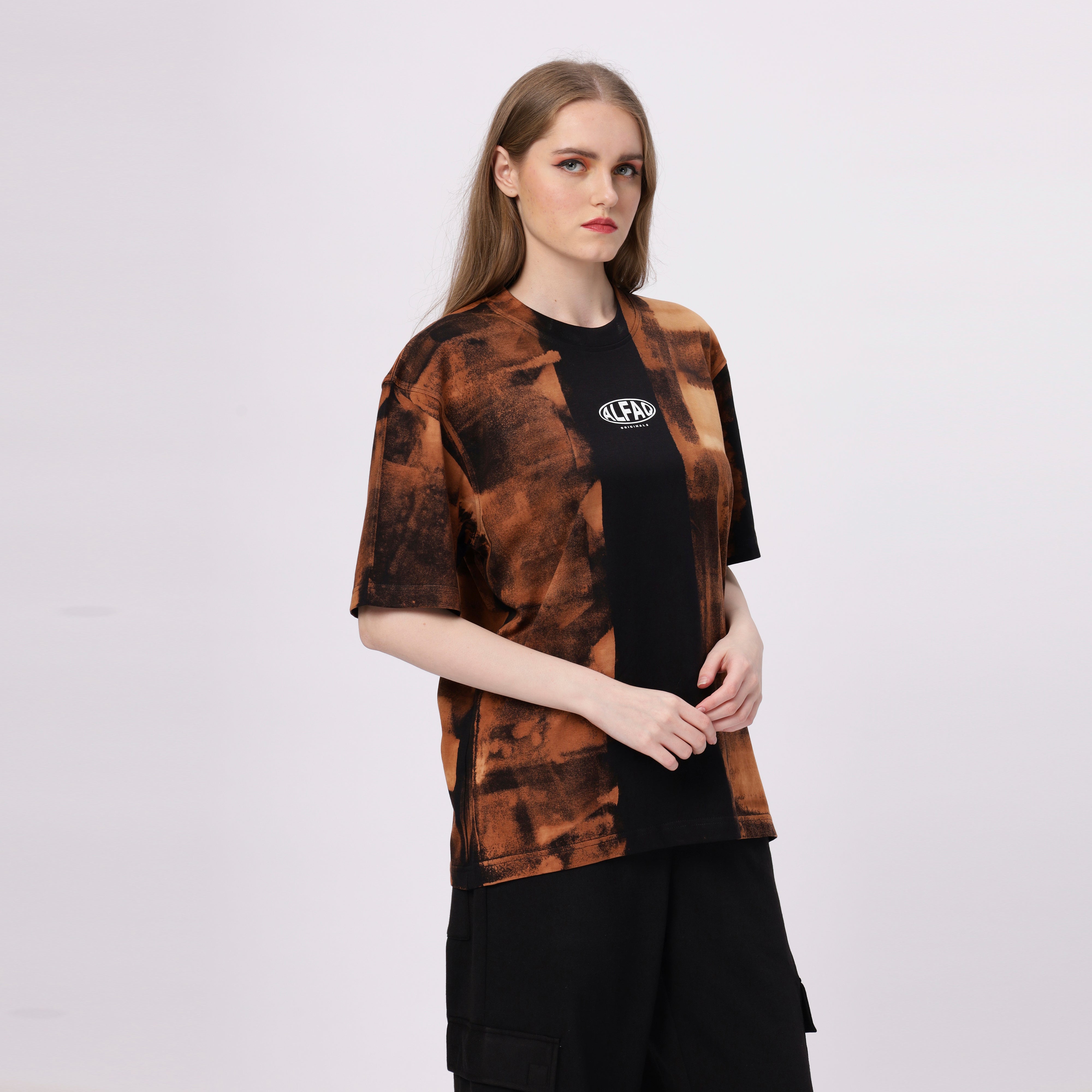 Alfaq Orignal Middle Black Oversized Tshirt - Alfaq