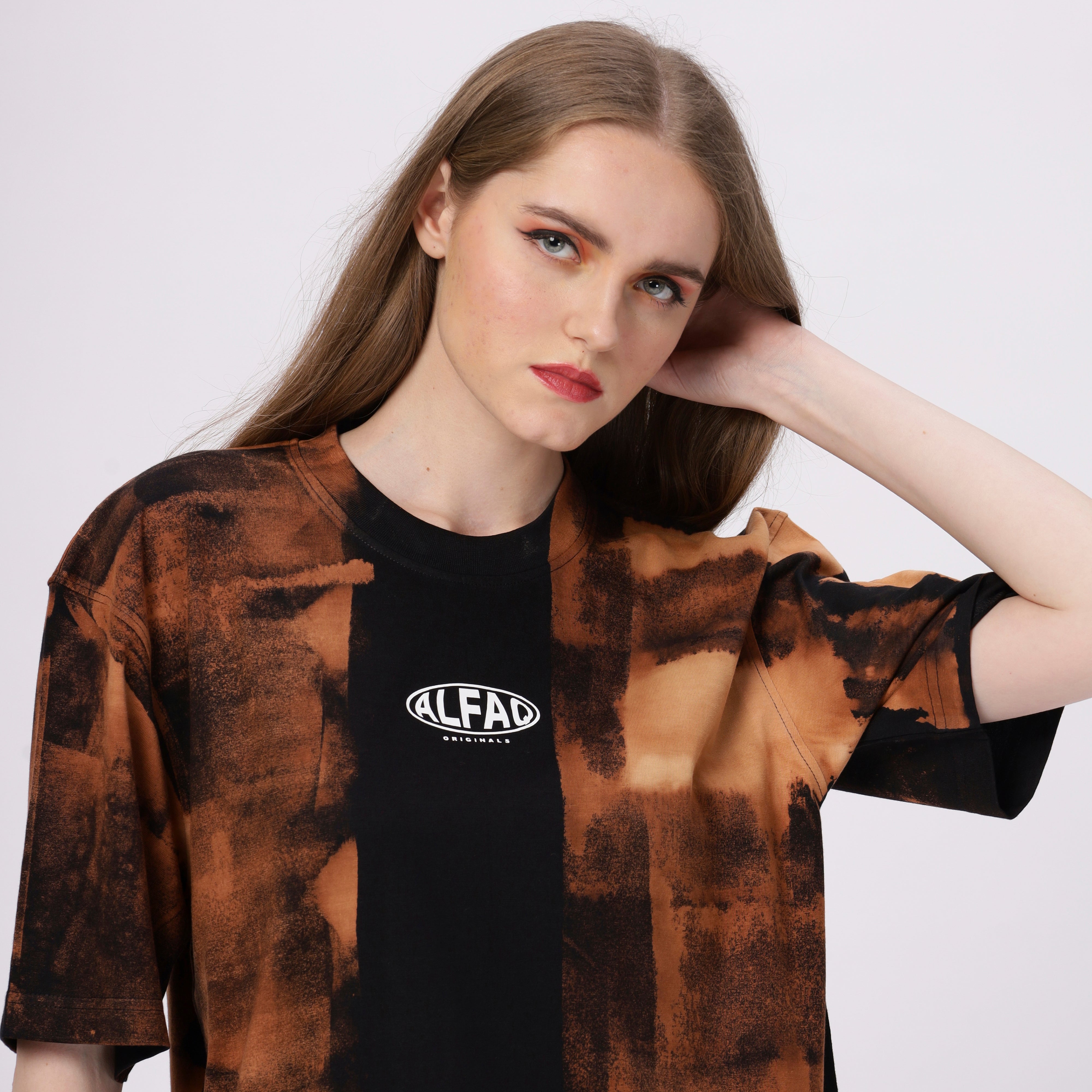 Alfaq Orignal Middle Black Oversized Tshirt - Alfaq