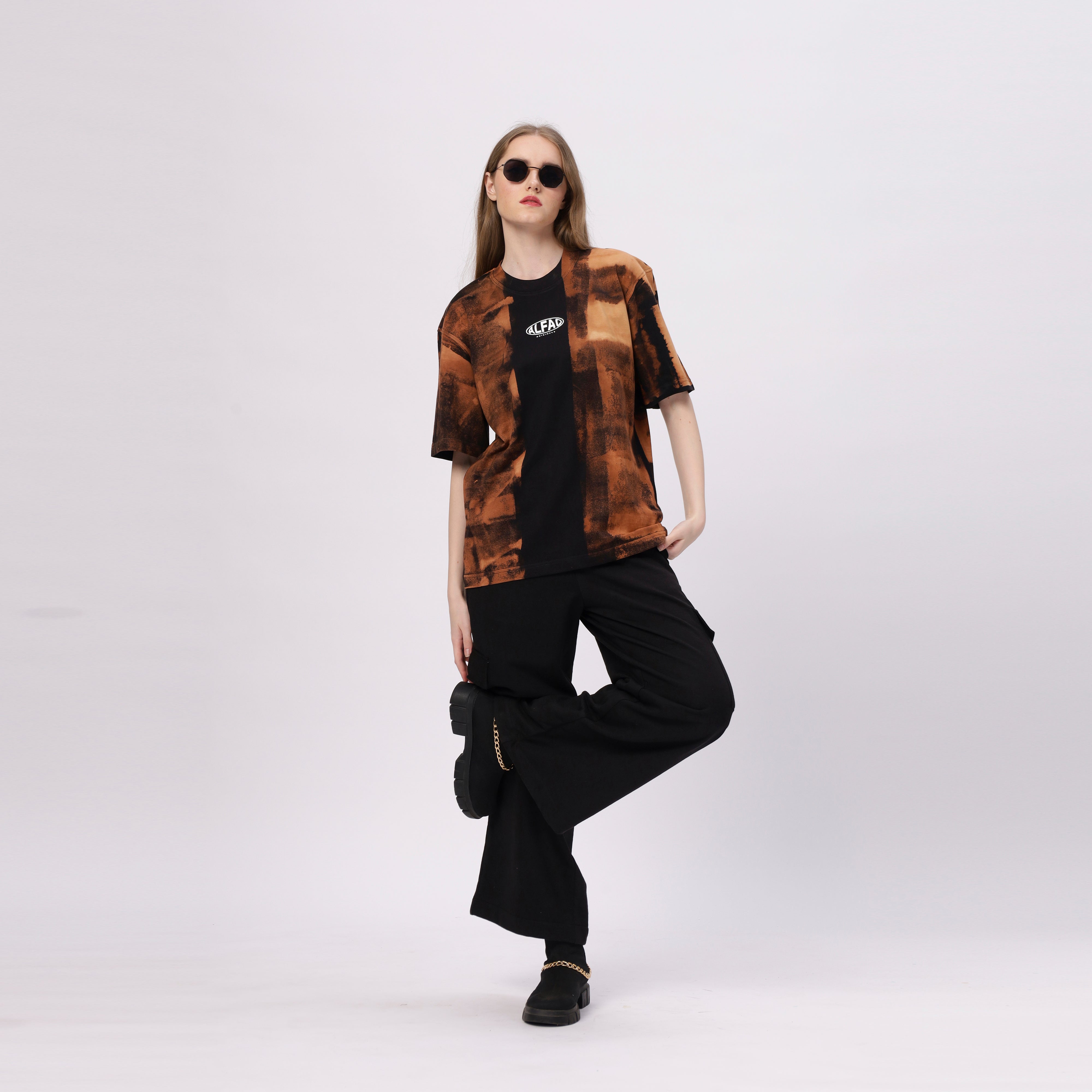Alfaq Orignal Middle Black Oversized Tshirt - Alfaq
