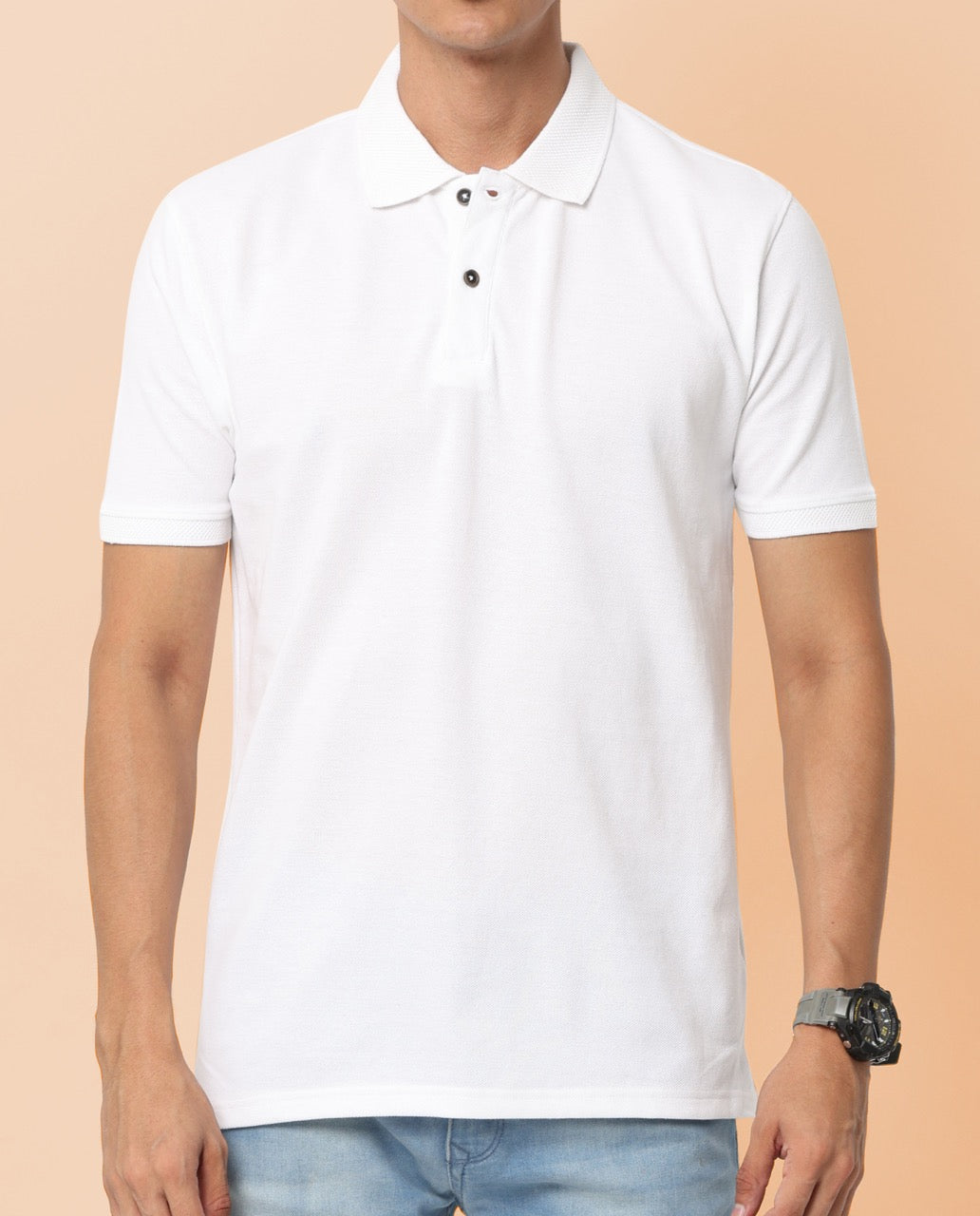 Alfaq Basics Sustainable White Polo Tshirt