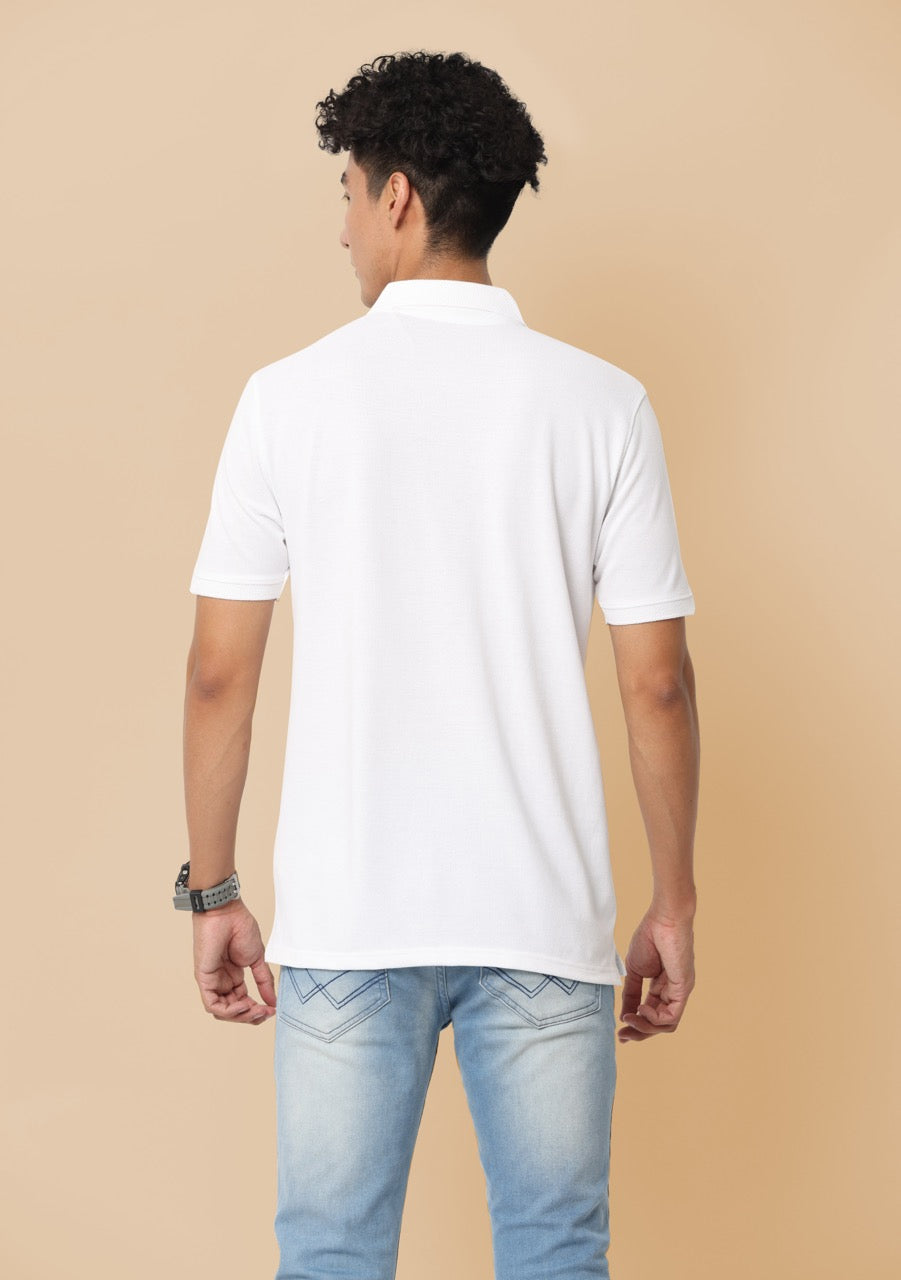 Alfaq Basics Sustainable White Polo Tshirt