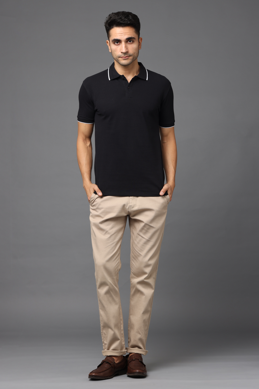 Alfaq Black Basic Polo Tshirt