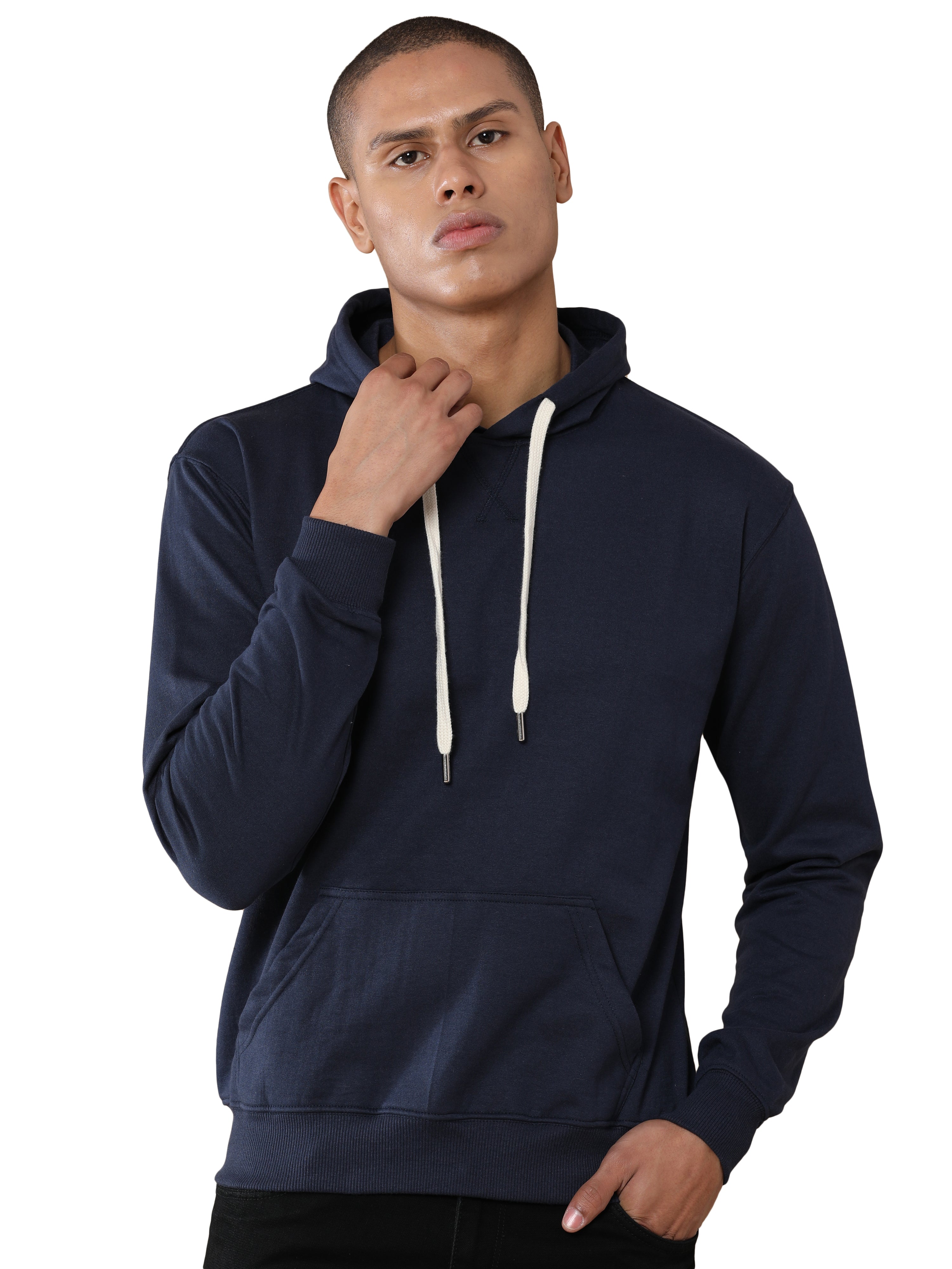 Alfaq Basic Navy Blue Hoodie