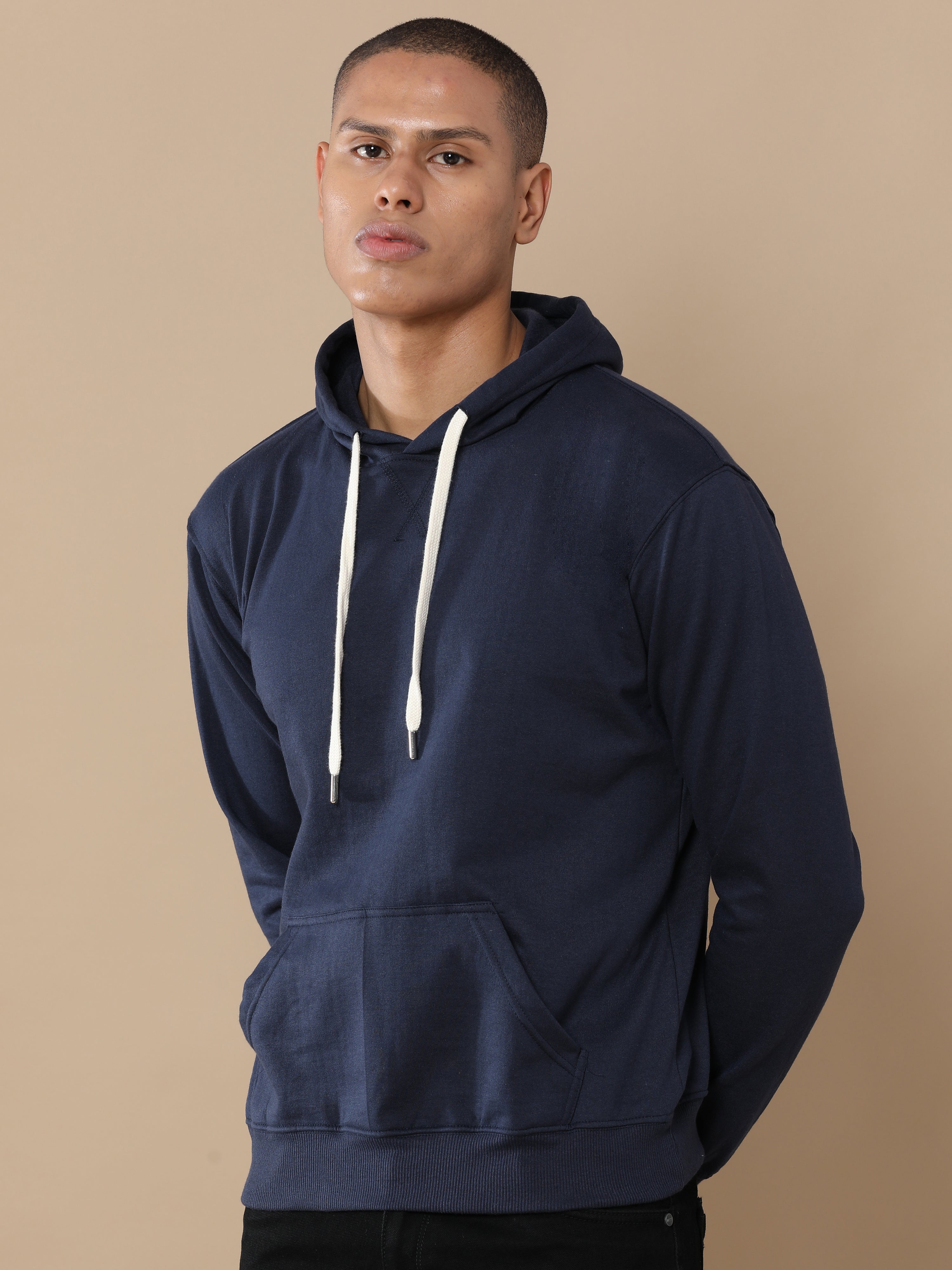 Alfaq Basic Navy Blue Hoodie