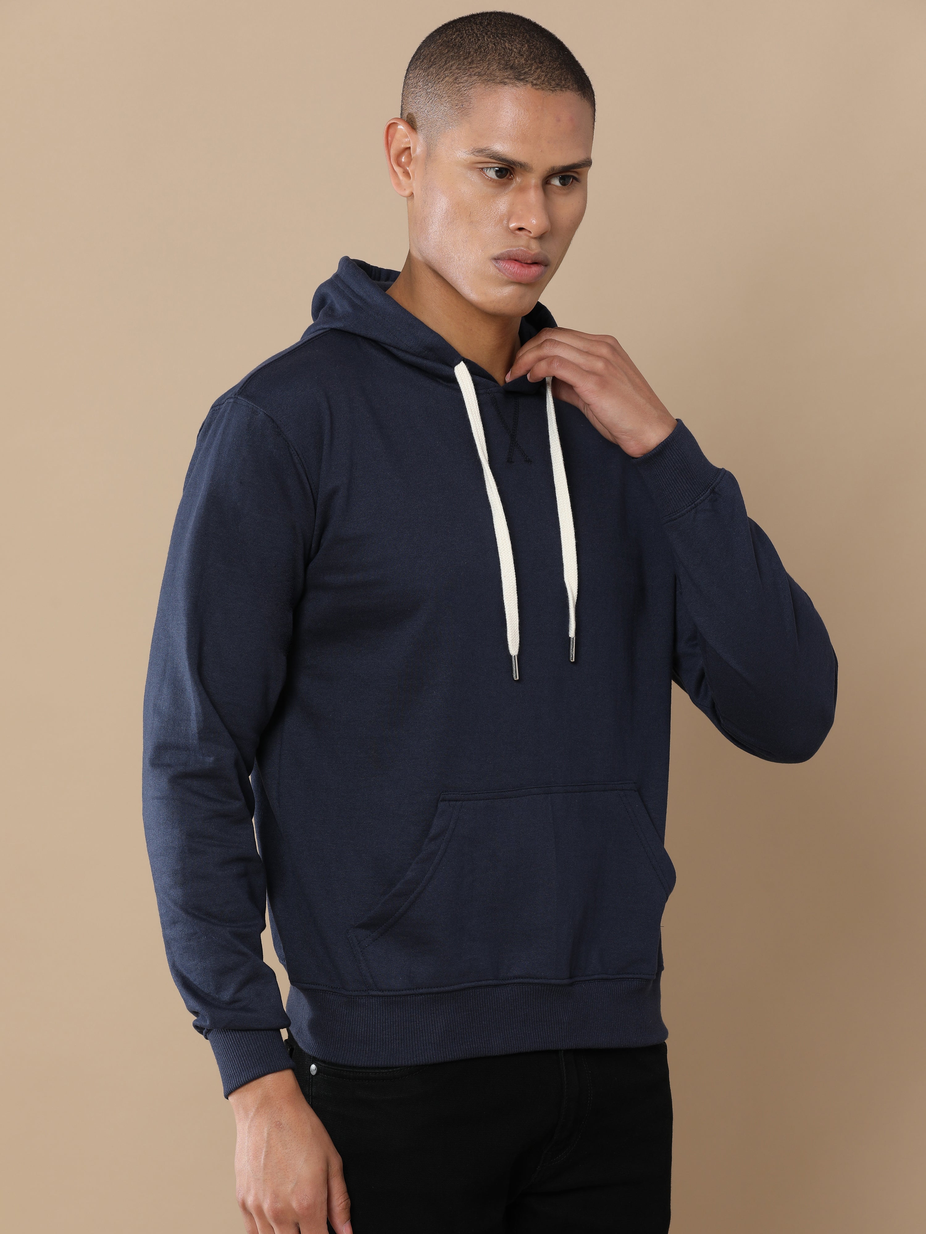 Alfaq Basic Navy Blue Hoodie