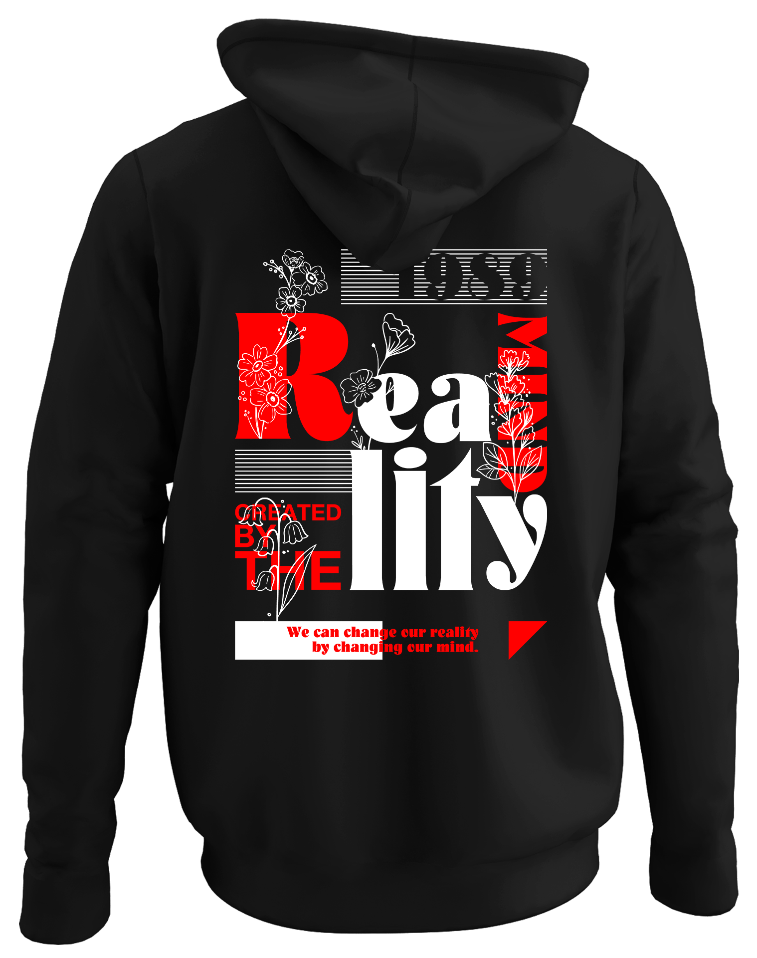 Alfaq 1989 Rea lity back black plain hoodie