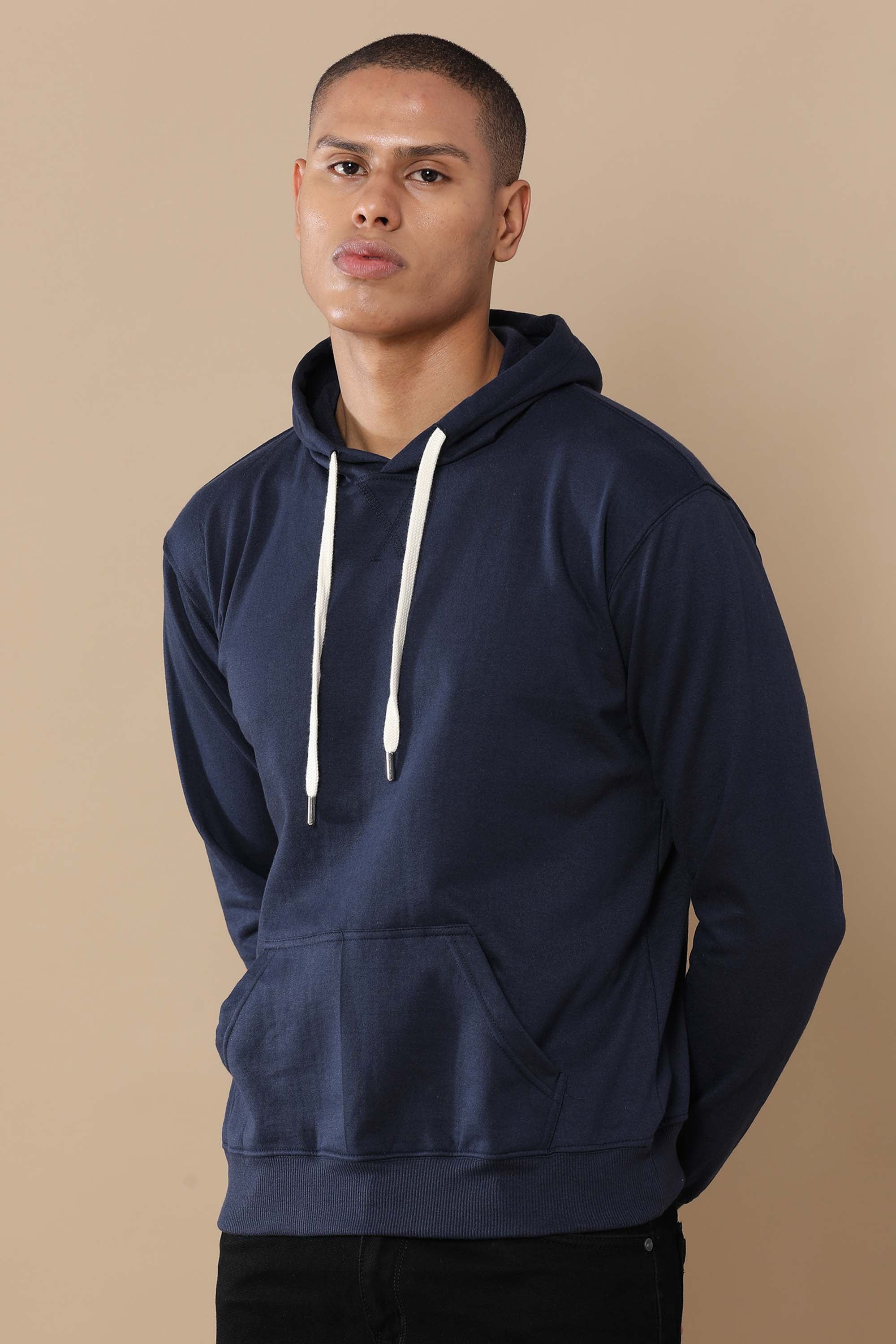 Alfaq Basic Navy Blue Hoodie