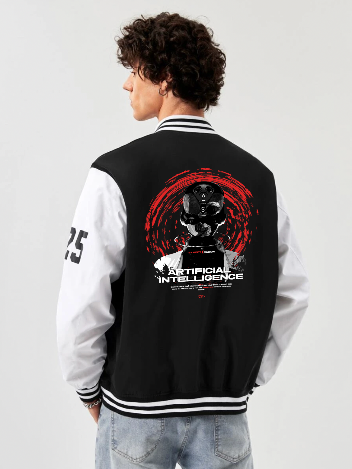 AI printed varsity jacket