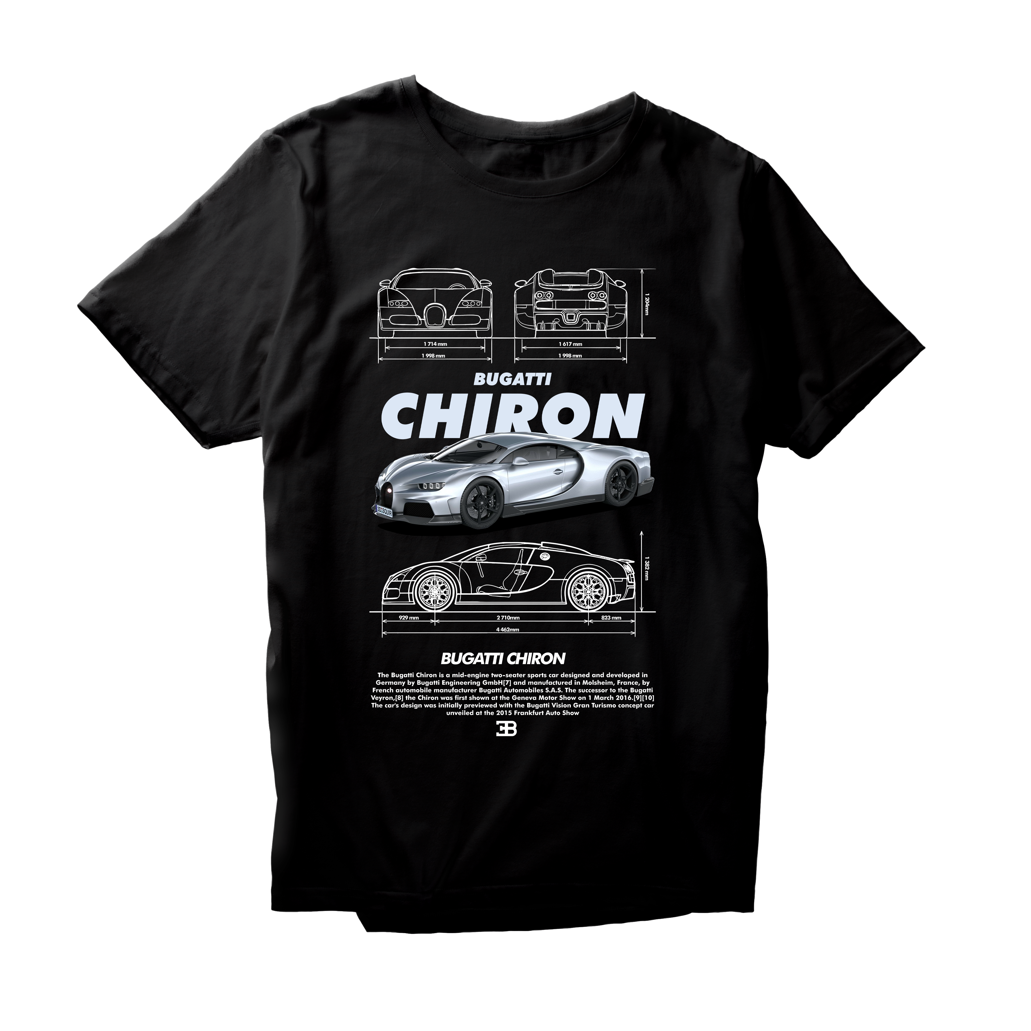 Alfaq BUGATTI CHIRON v2 white T-Shirt