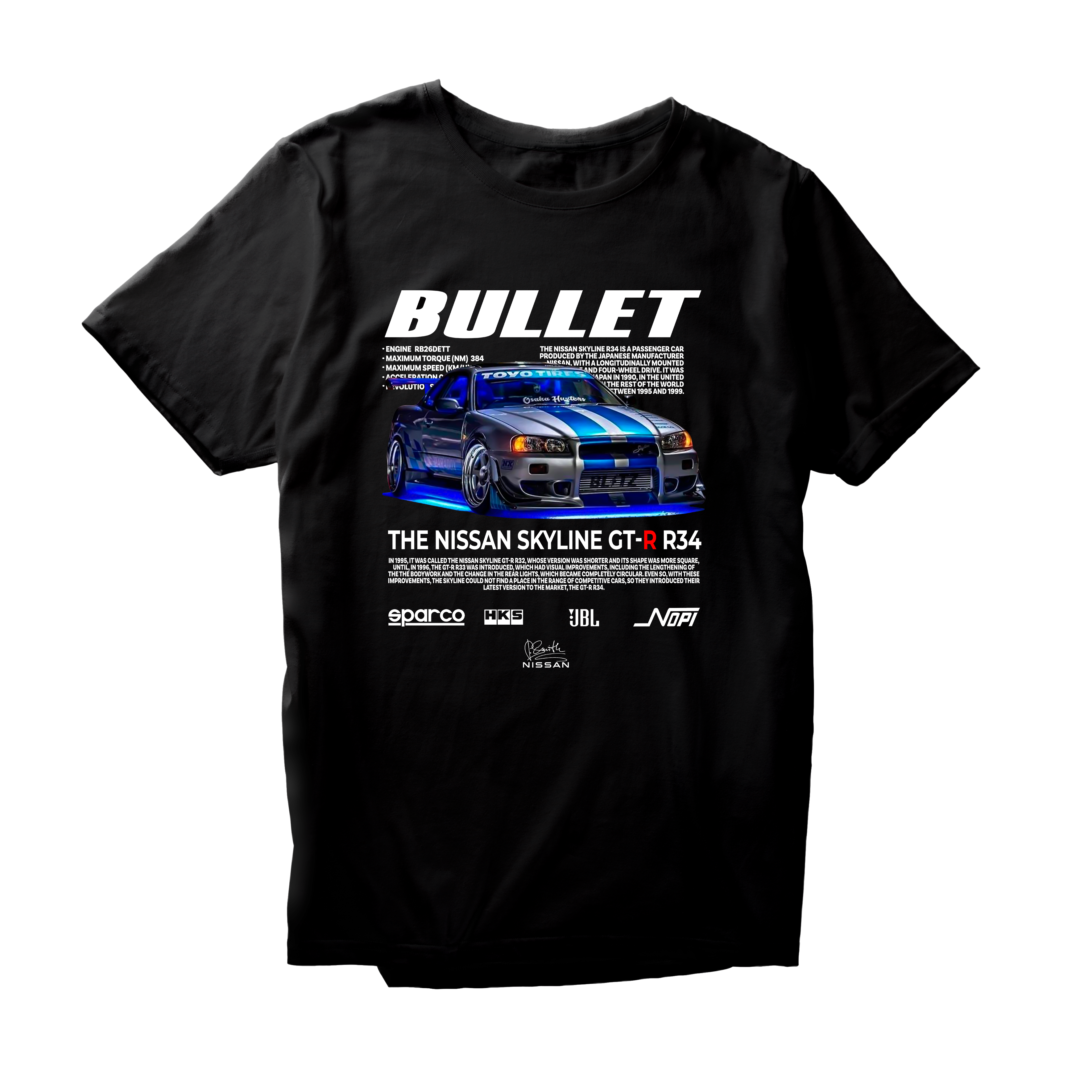 Alfaq BULLET NISSAN SKYLINE R34 T-Shirt