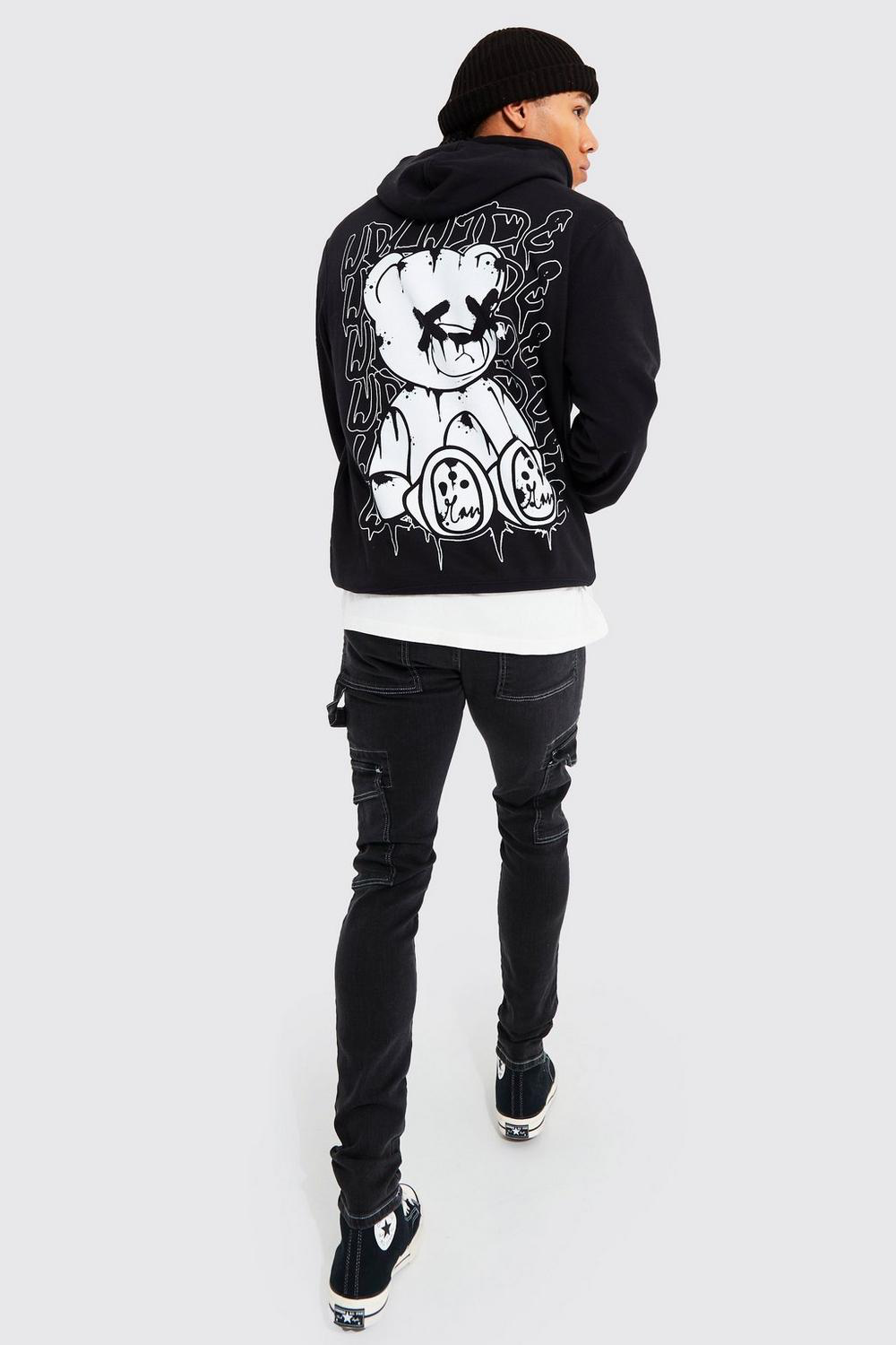 Alfaq Bear Back Printed hoodie