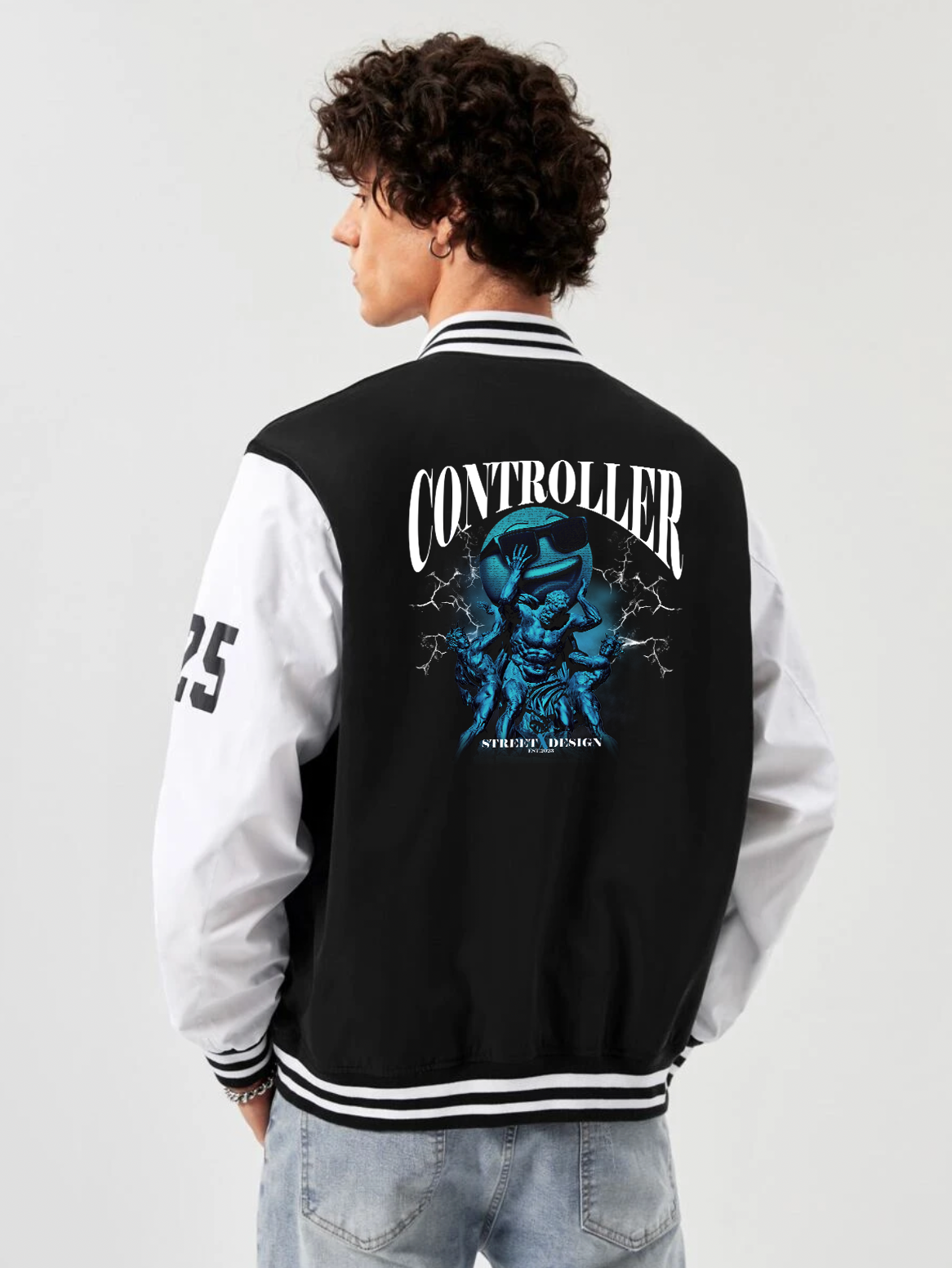 Alfaq Controller black color Varsity Jacket