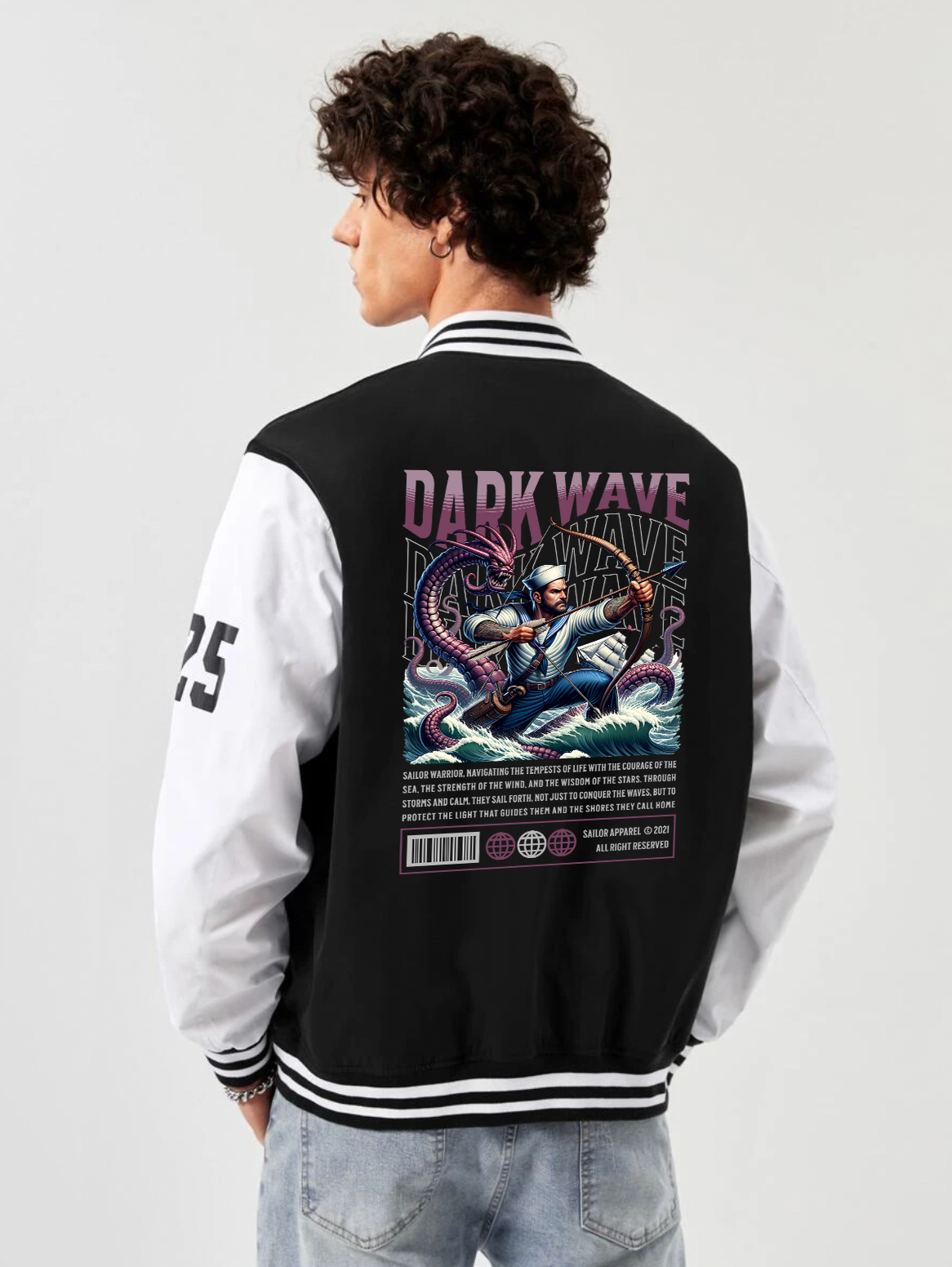 Alfaq Dark wave varsity jacket
