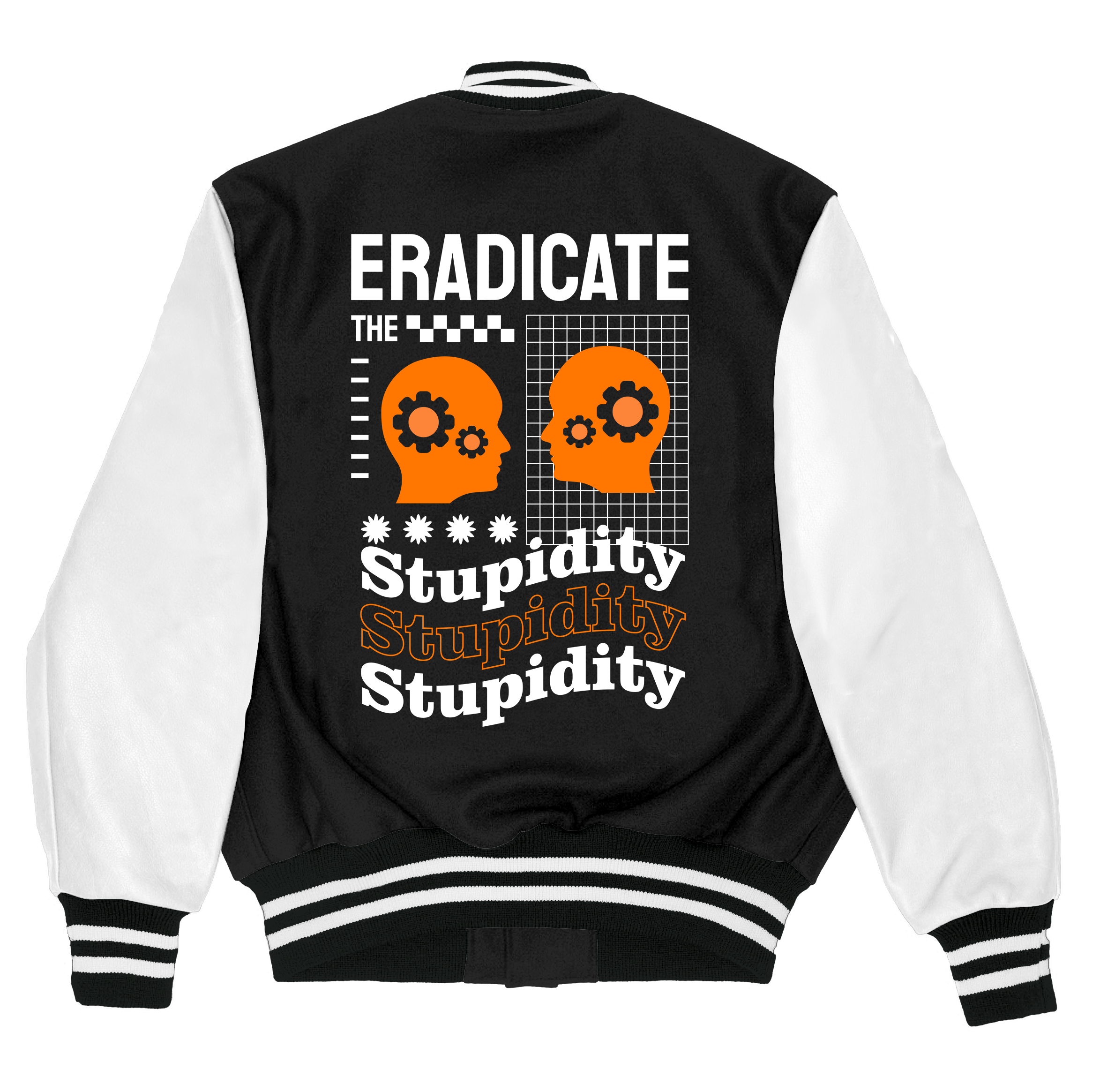 Alfaq Eradicate the Stupidity varsity jacket