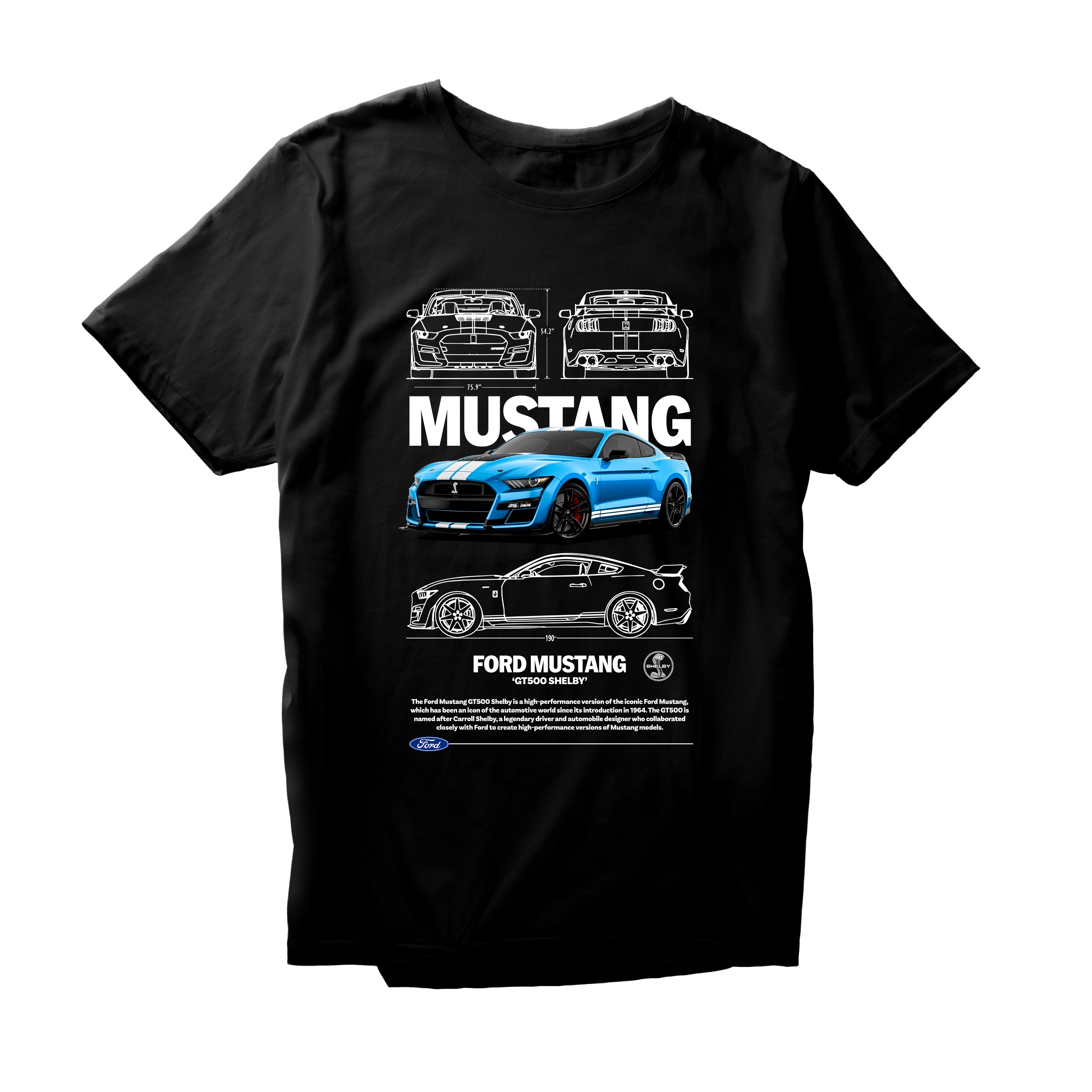 Alfaq FORD MUSTANG GT500 SHELBY W T-Shirt