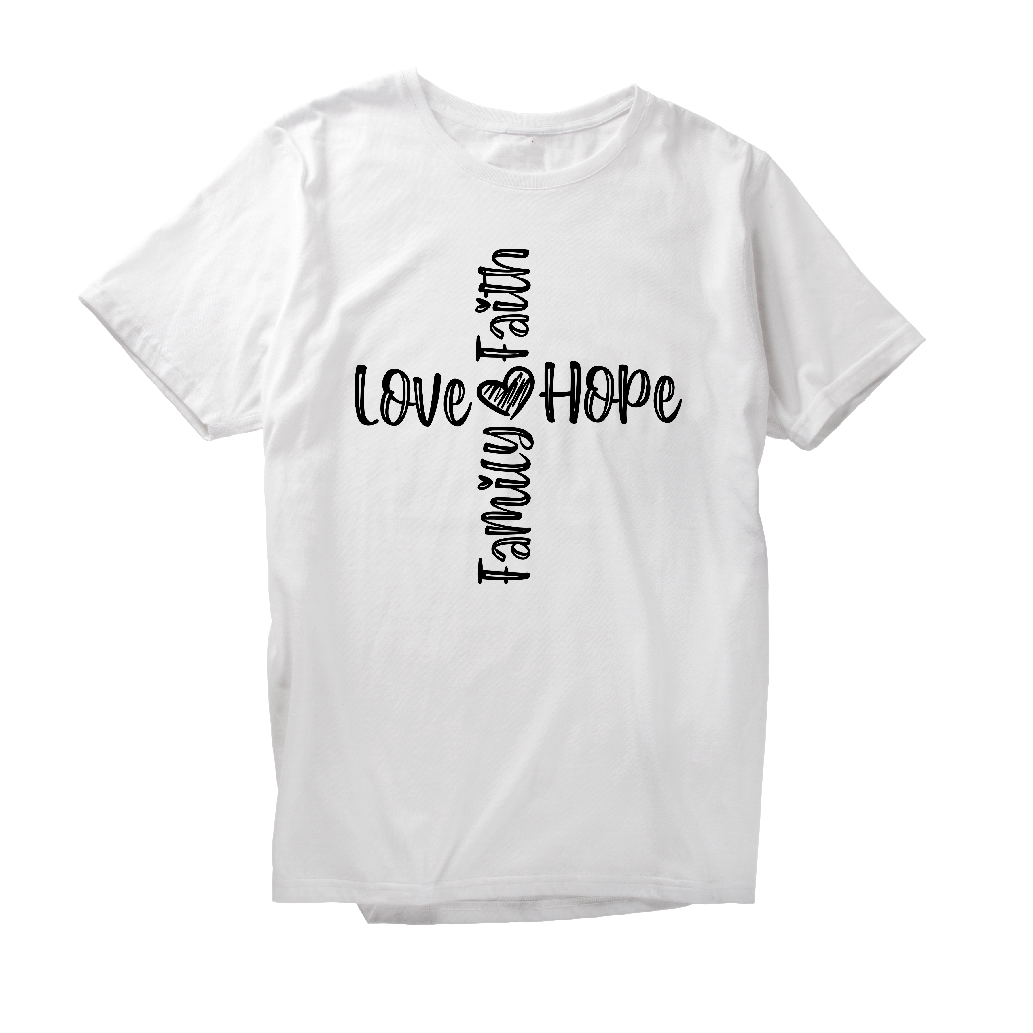 Alfaq Faith love Hope family cross T-Shirt