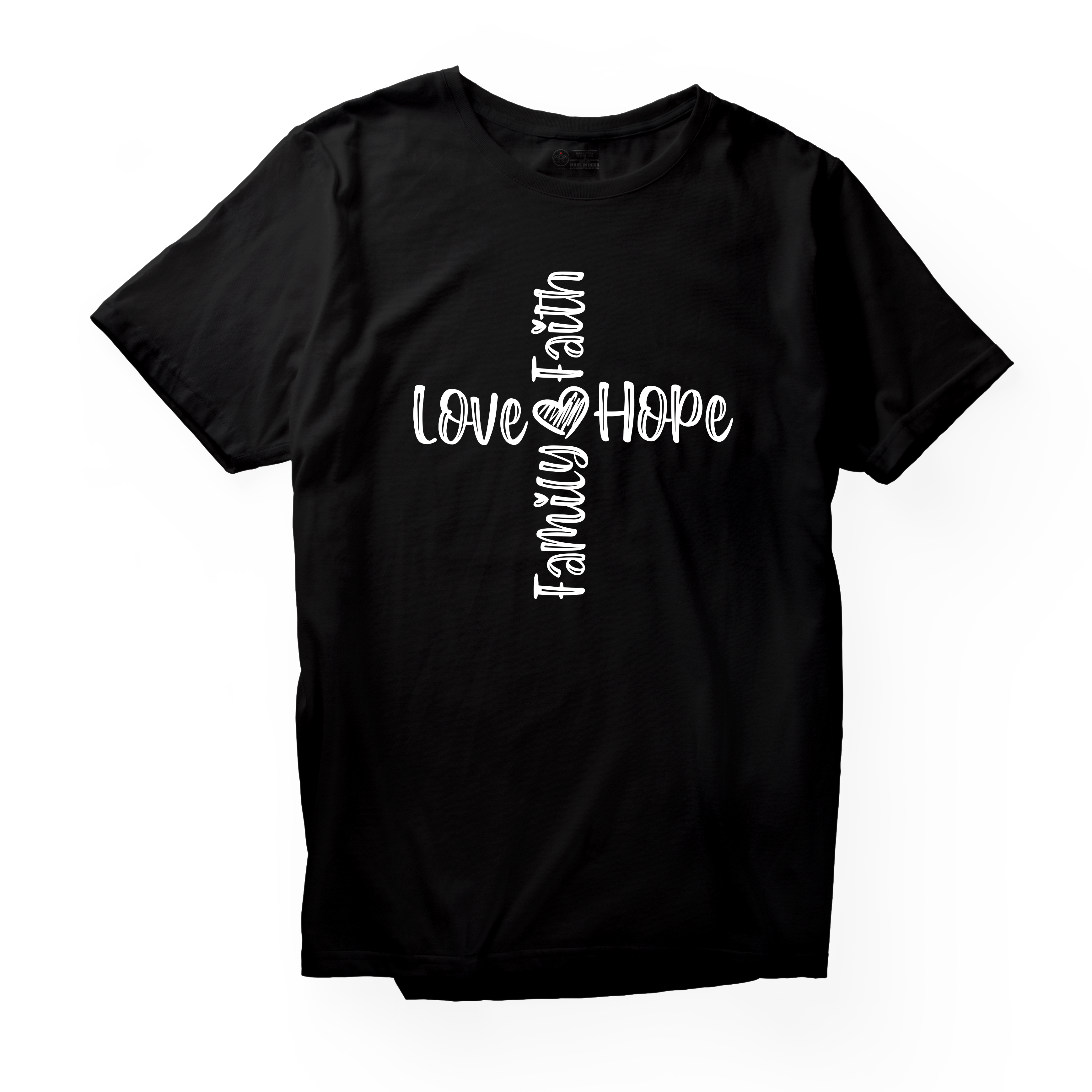 Alfaq Faith love Hope family cross WH T-Shirt