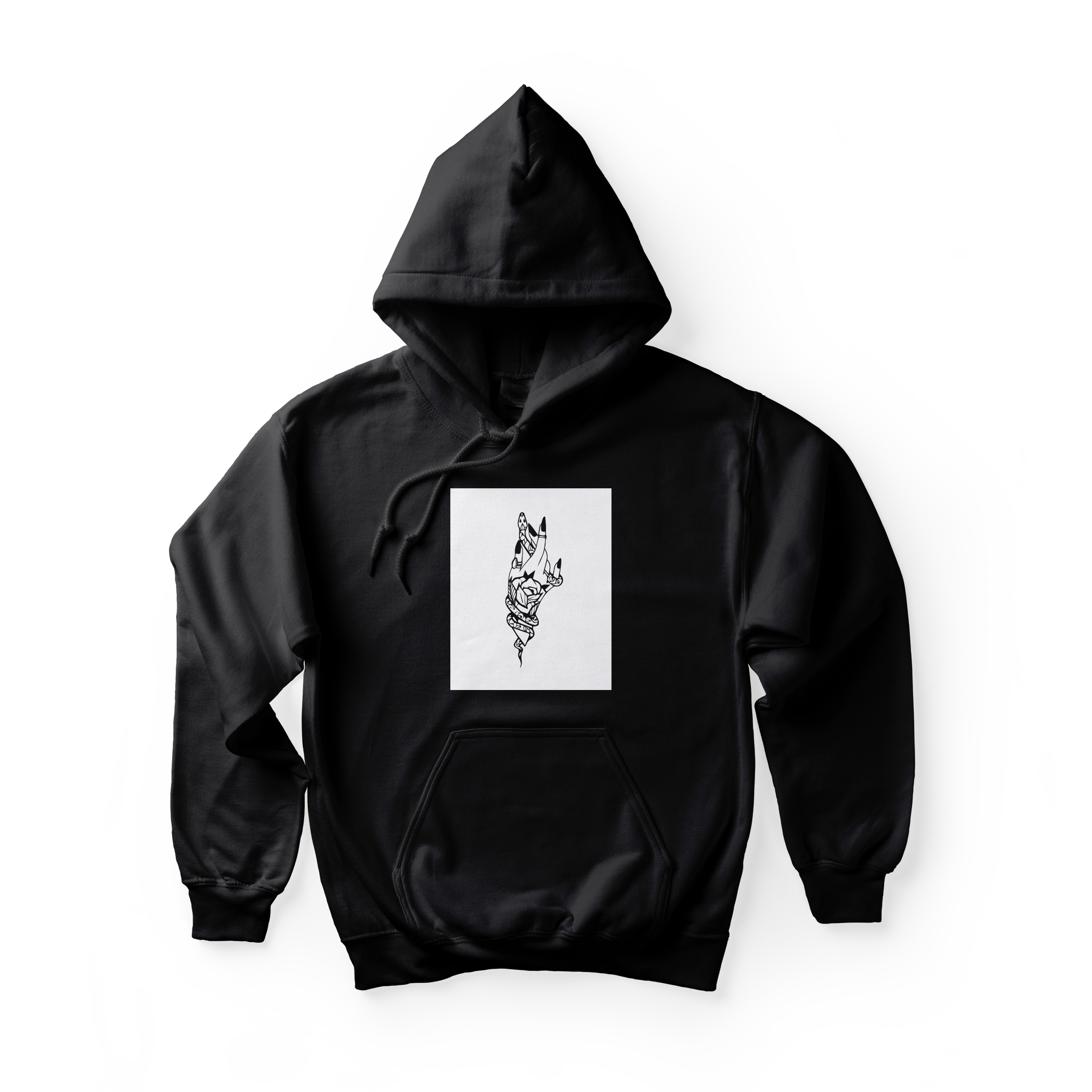 Alfaq Floral snake and witchy hand Hoodie