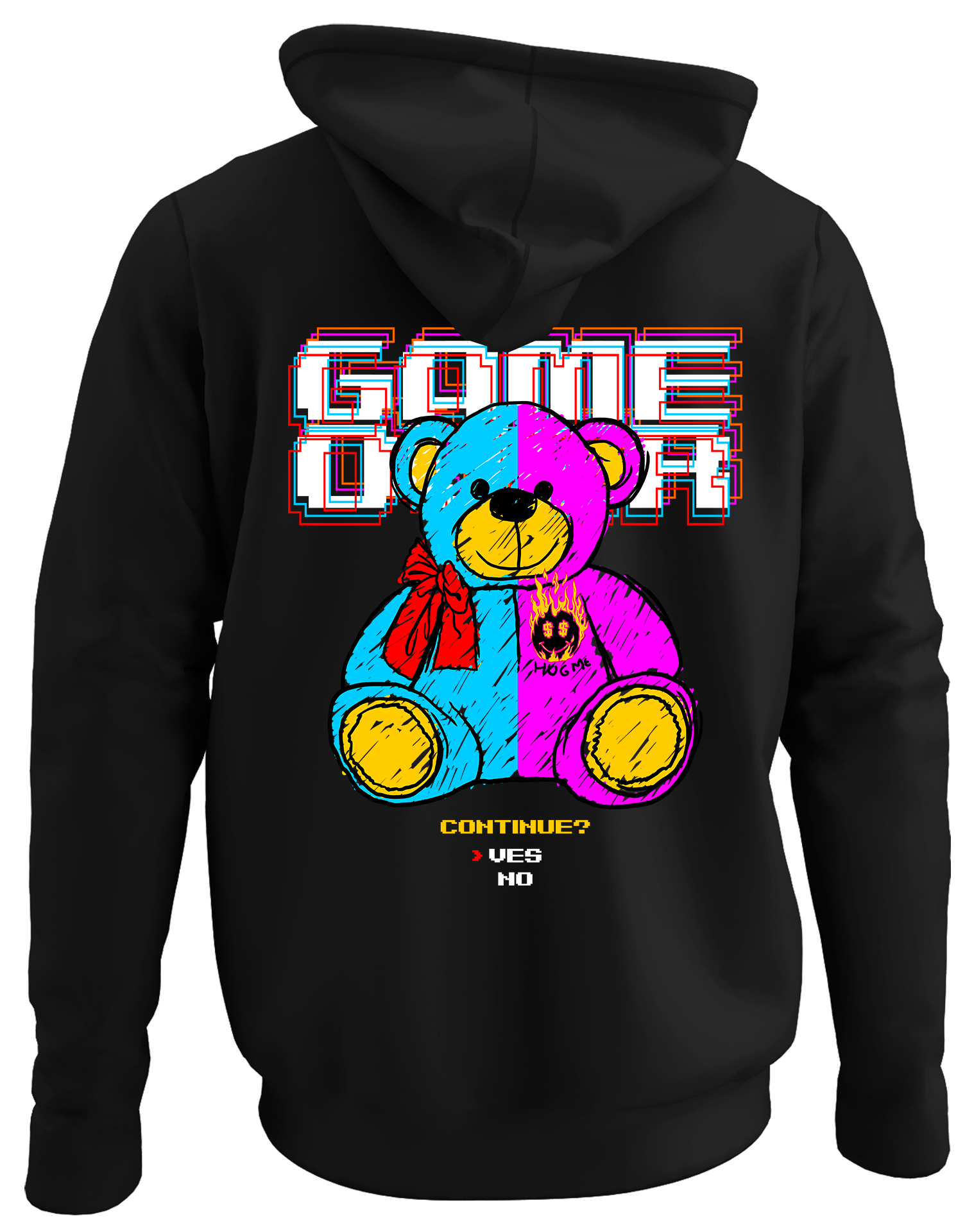 Alfaq Game back black plain hoodie