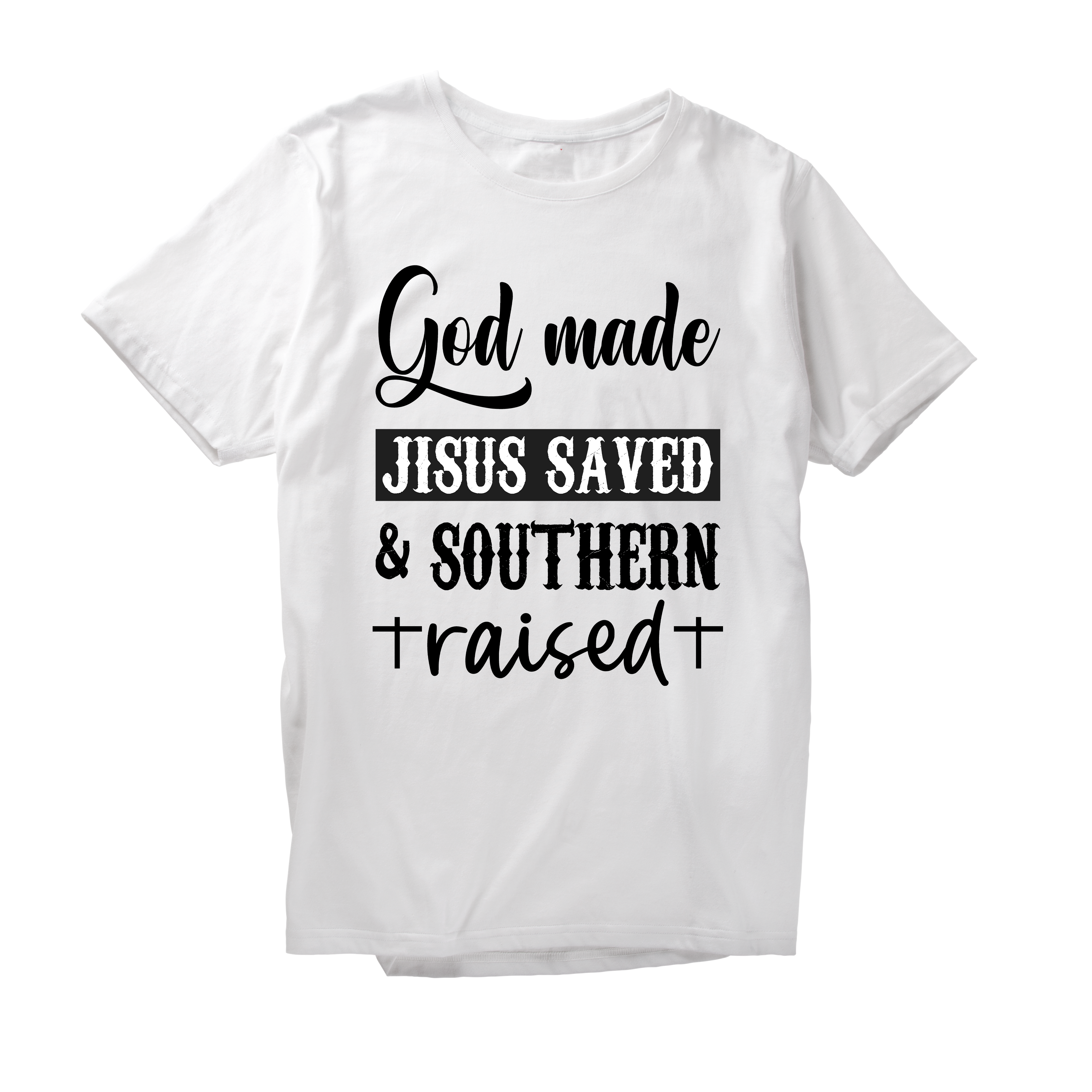 Alfaq God made jisus saved & southern traisedt T-Shirt