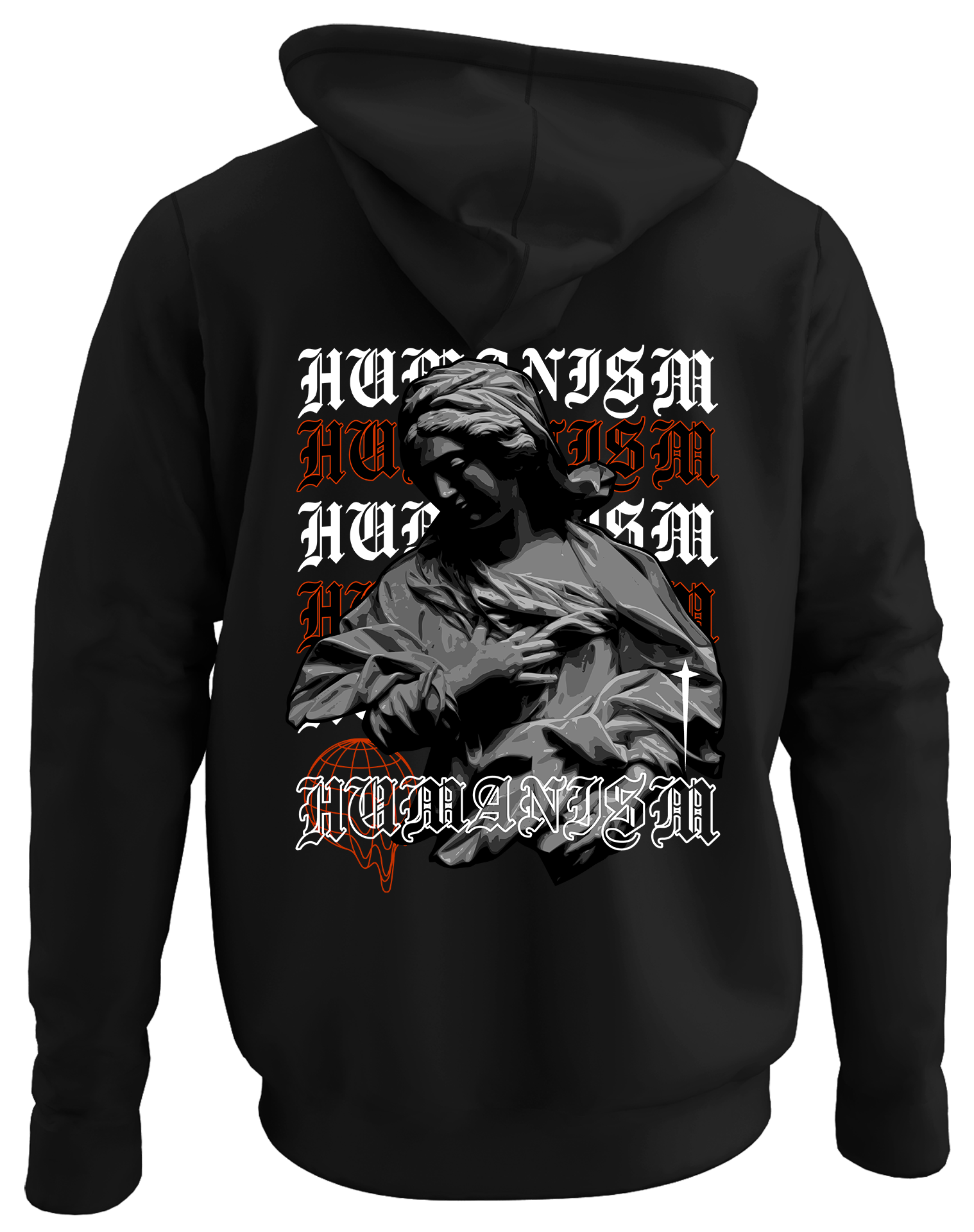 Alfaq Hamanasm back black plain hoodie