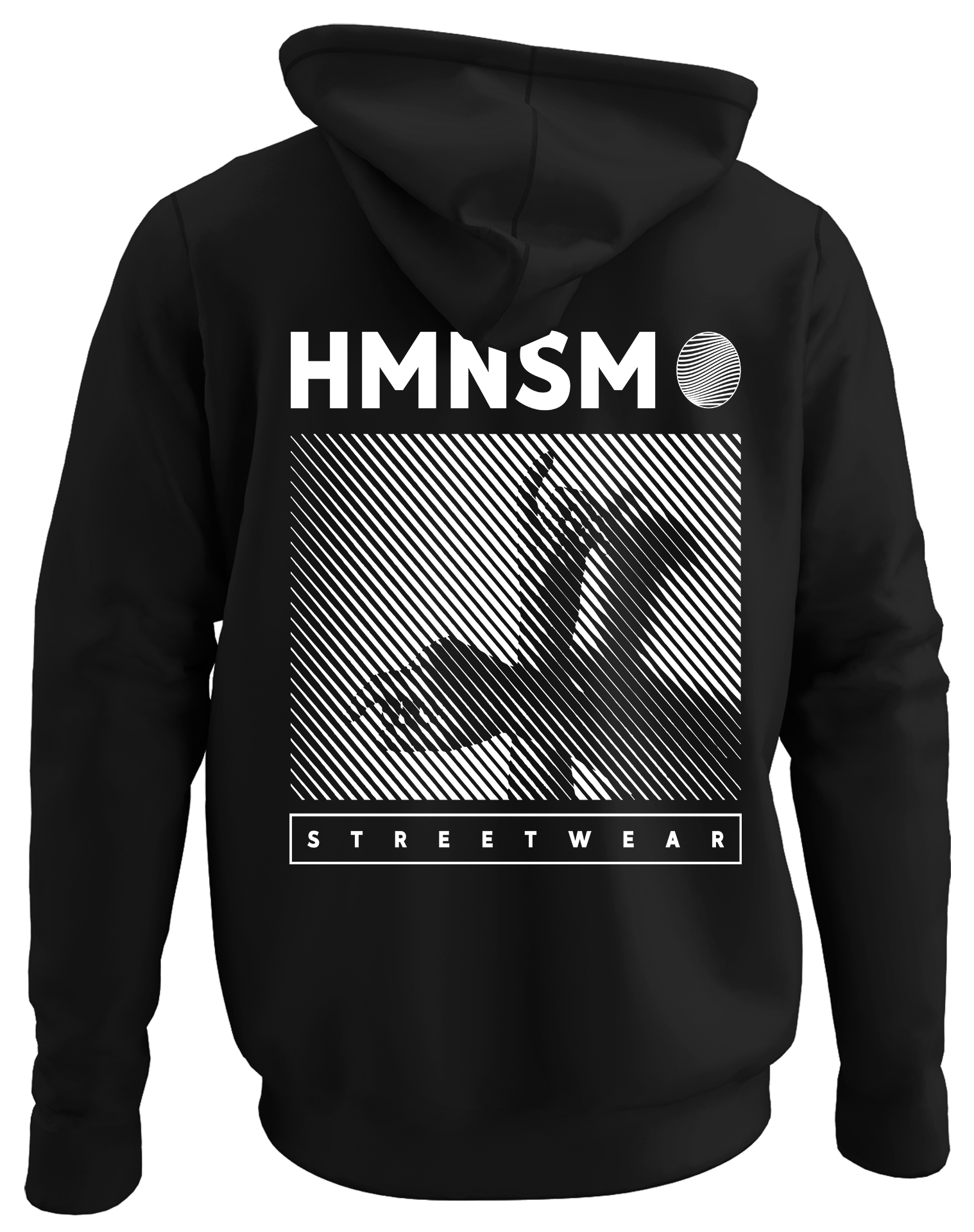 Alfaq Hmnsm back black plain hoodie