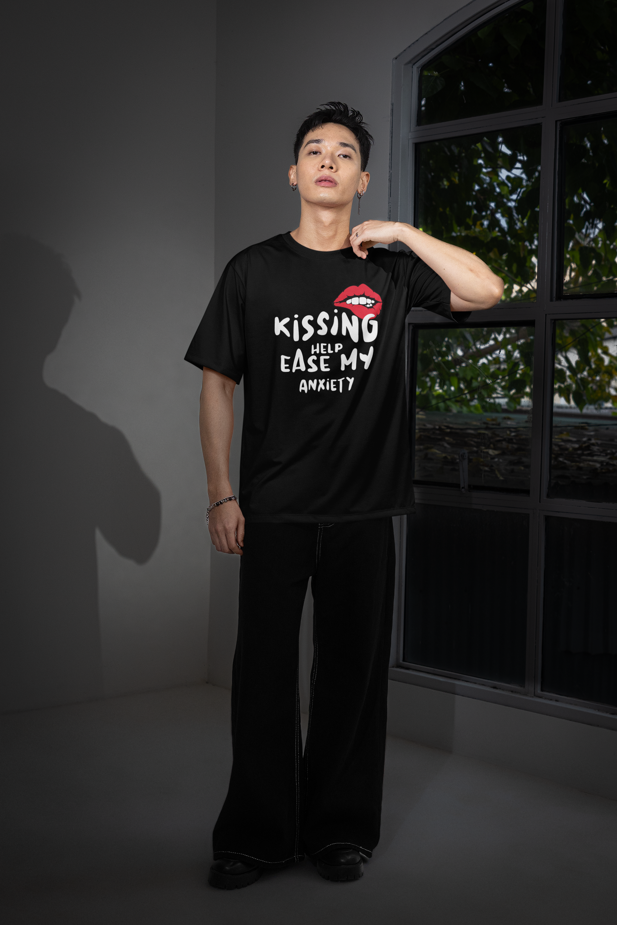 Alfaq Kissing help ease my Anxiety T-Shirt