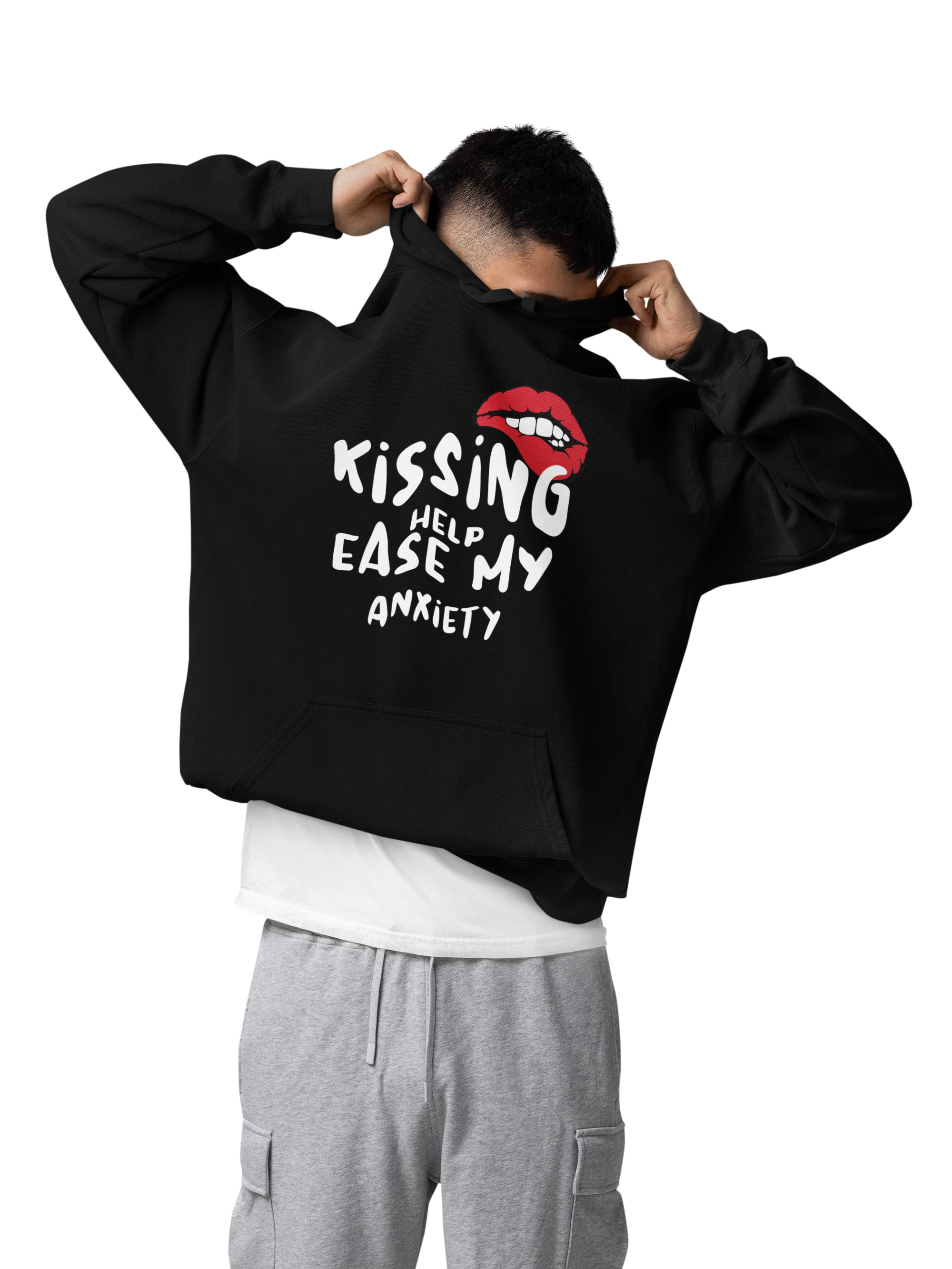 Alfaq Kissing help ease my Anxiety Hoodie