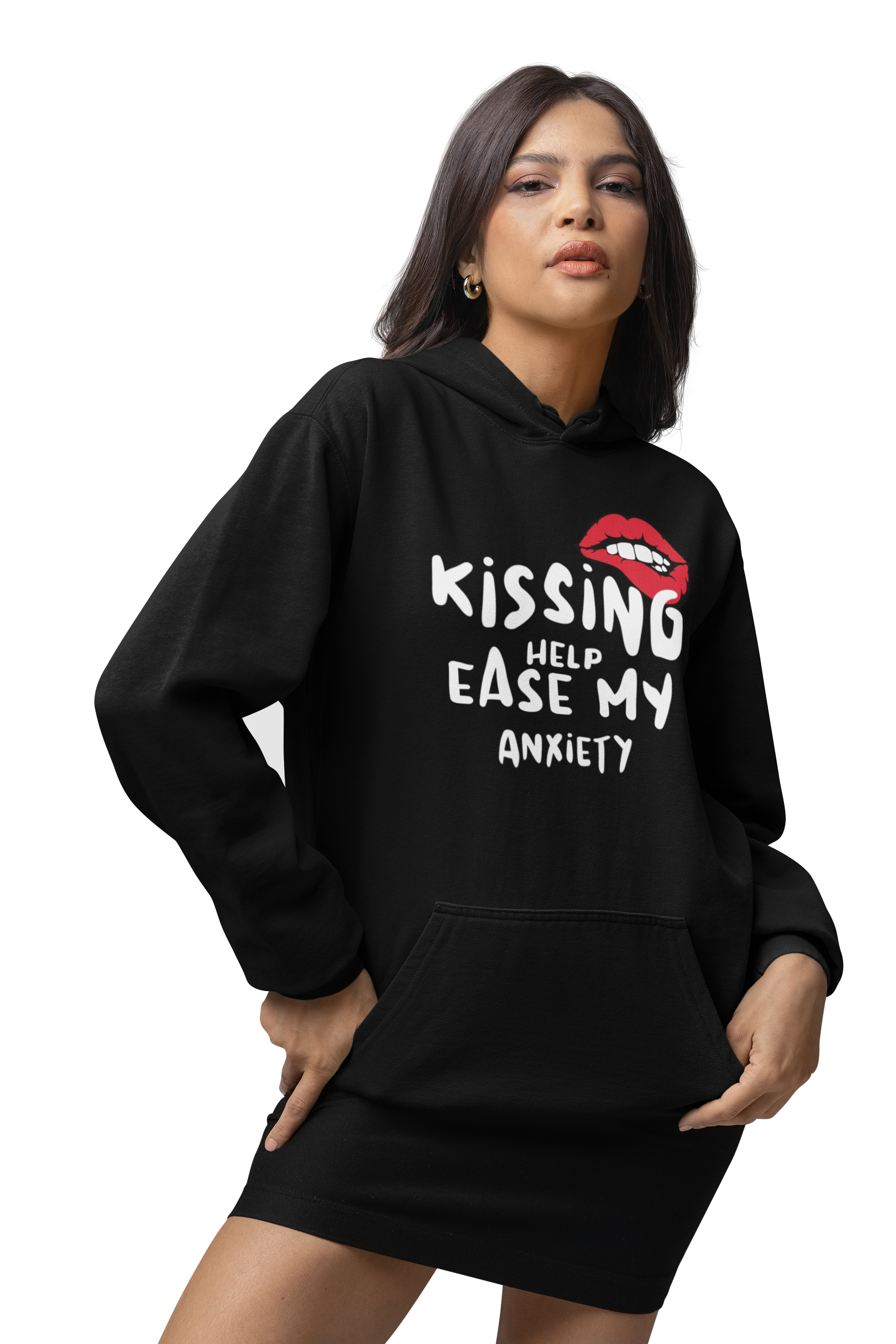 Alfaq Kissing help ease my Anxiety Hoodie