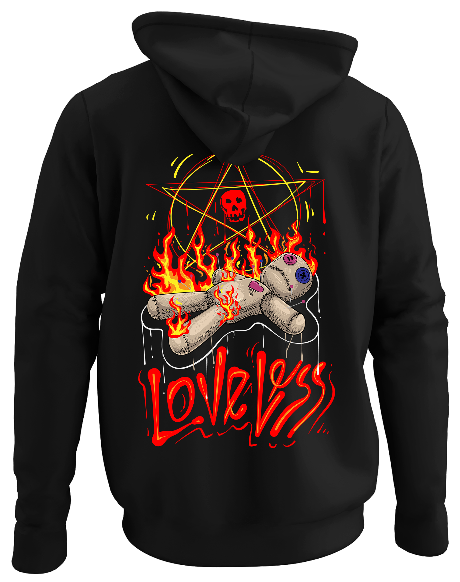 Alfaq Love less back black plain hoodie