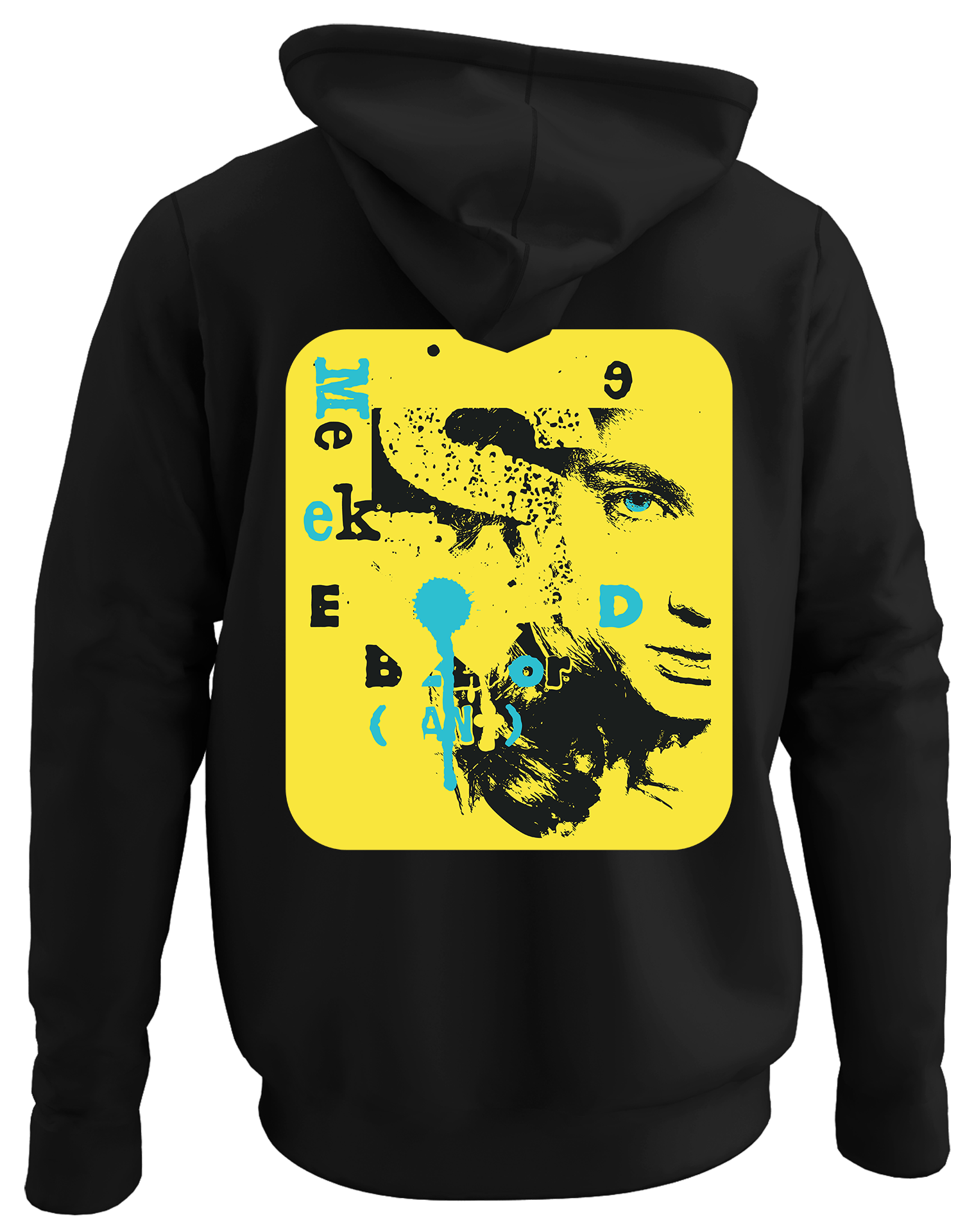 Alfaq Meke back black plain hoodie