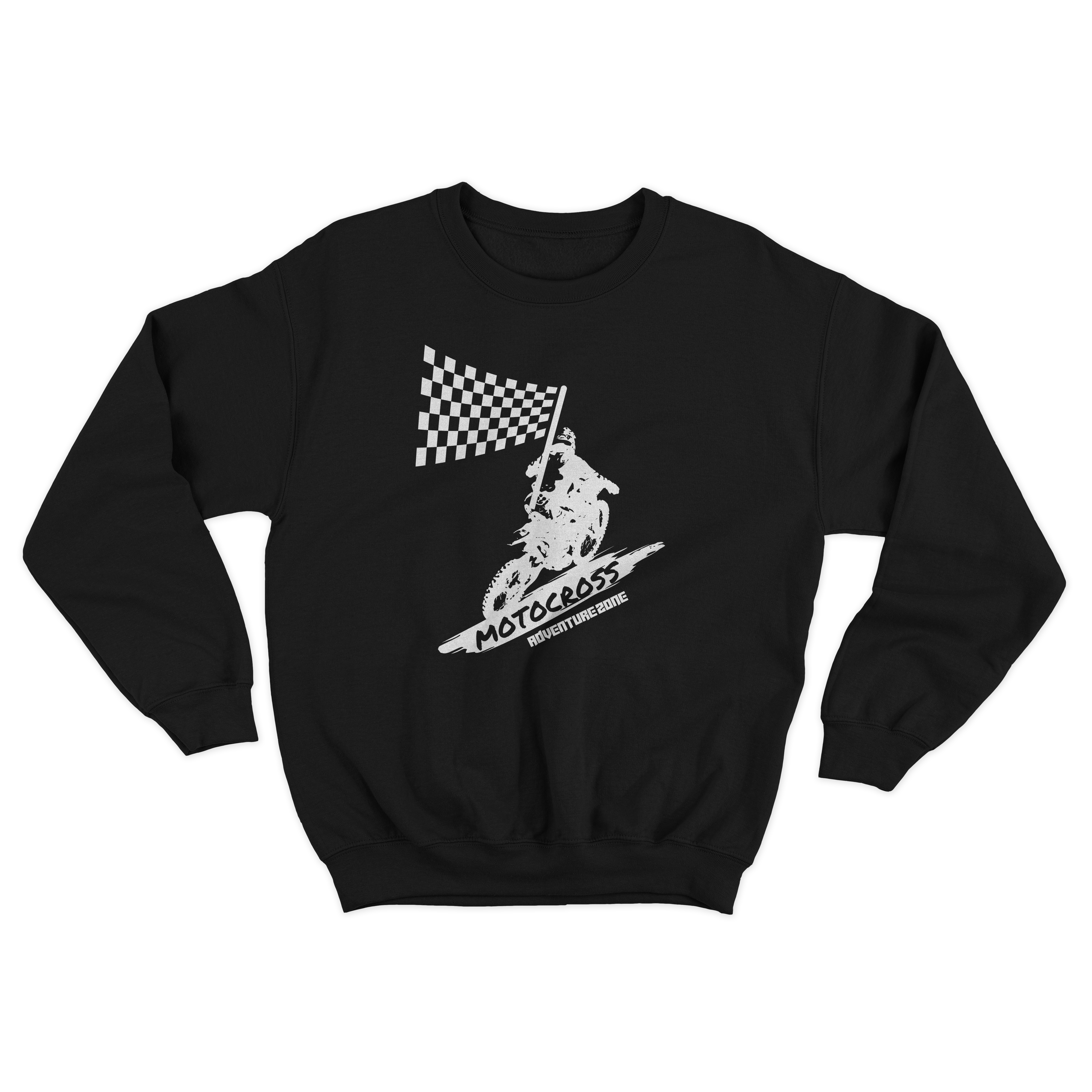 Black Motocross Sweatshirt Frontprint
