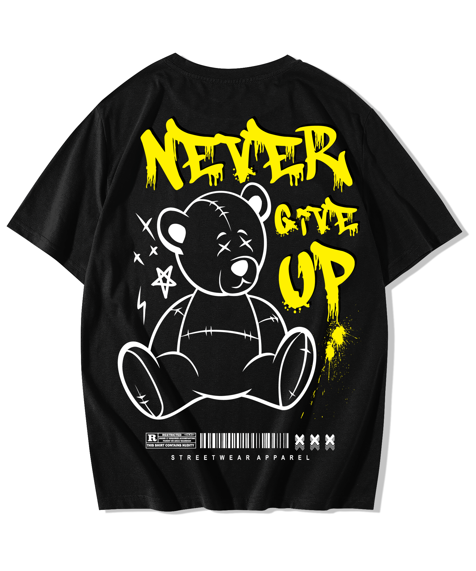 Never Give Up Printed Oversized T-Shirt