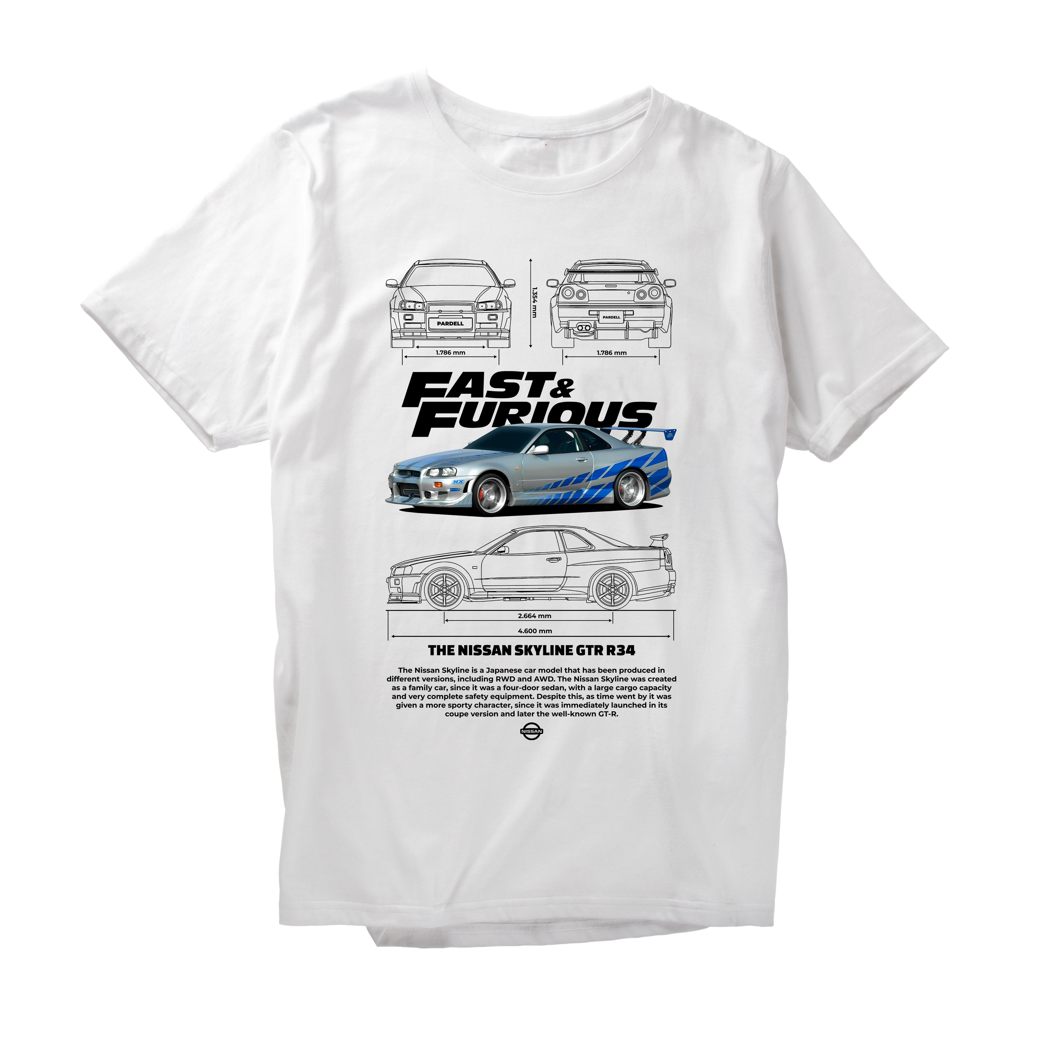 Alfaq NISSAN SKYLINE R34 FAST AND FURIOUS (2) T-Shirt