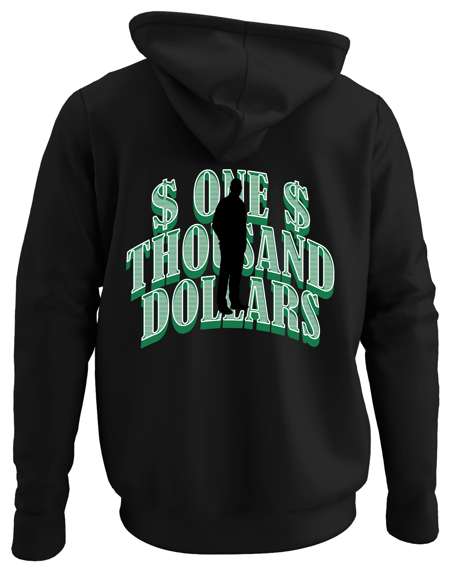 Alfaq ONe thousand dollars back black plain hoodie