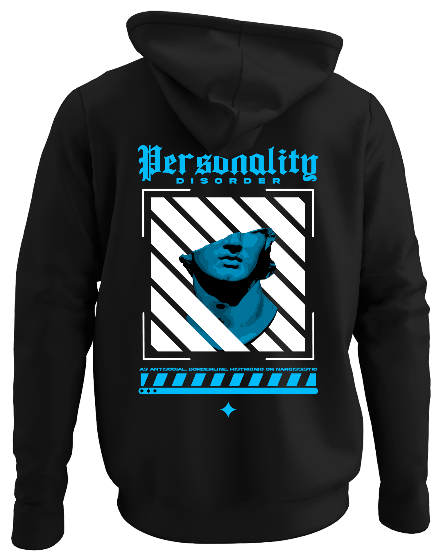 Alfaq Per sonality back black plain hoodie