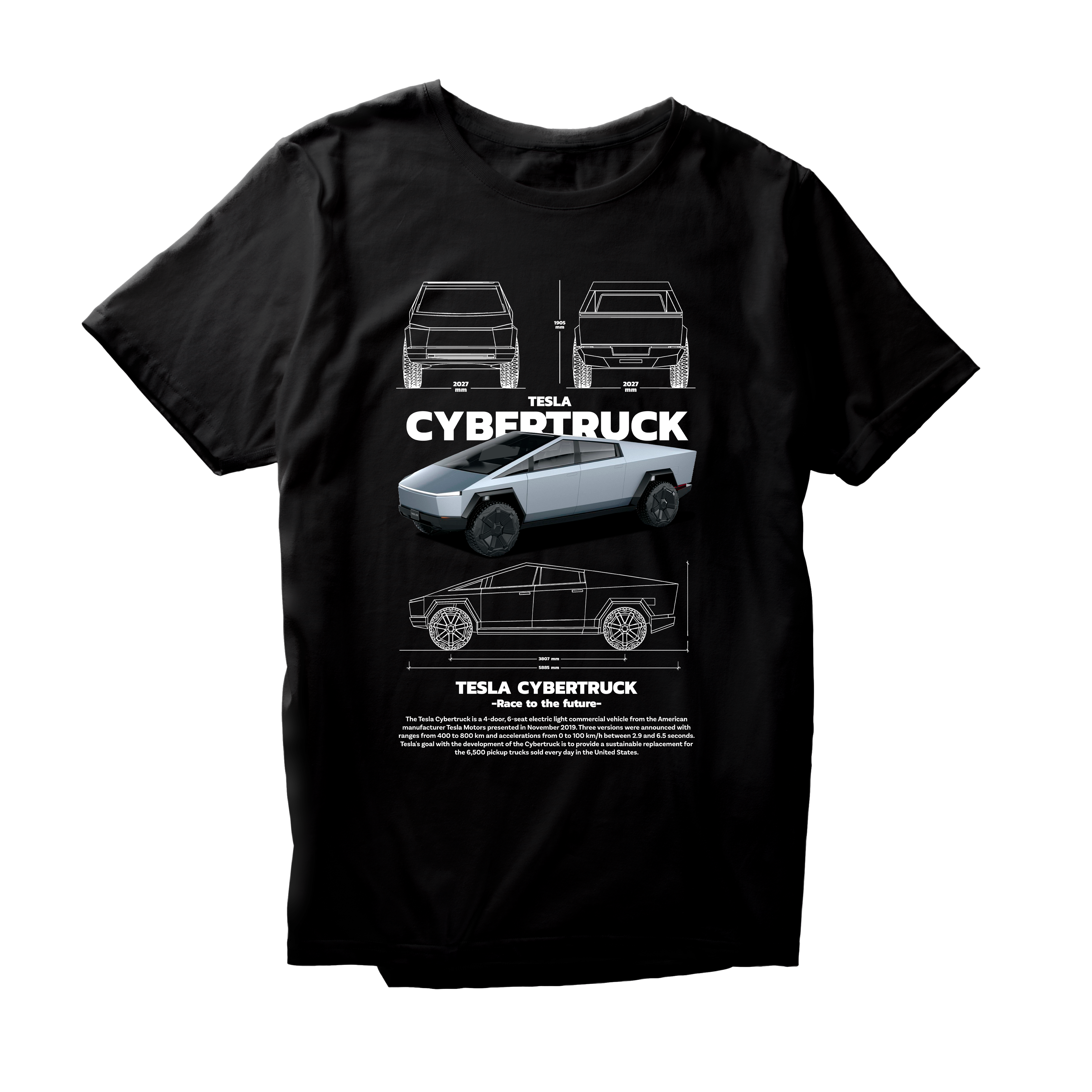 Alfaq TESLA CYBERTRUCK white T-Shirt