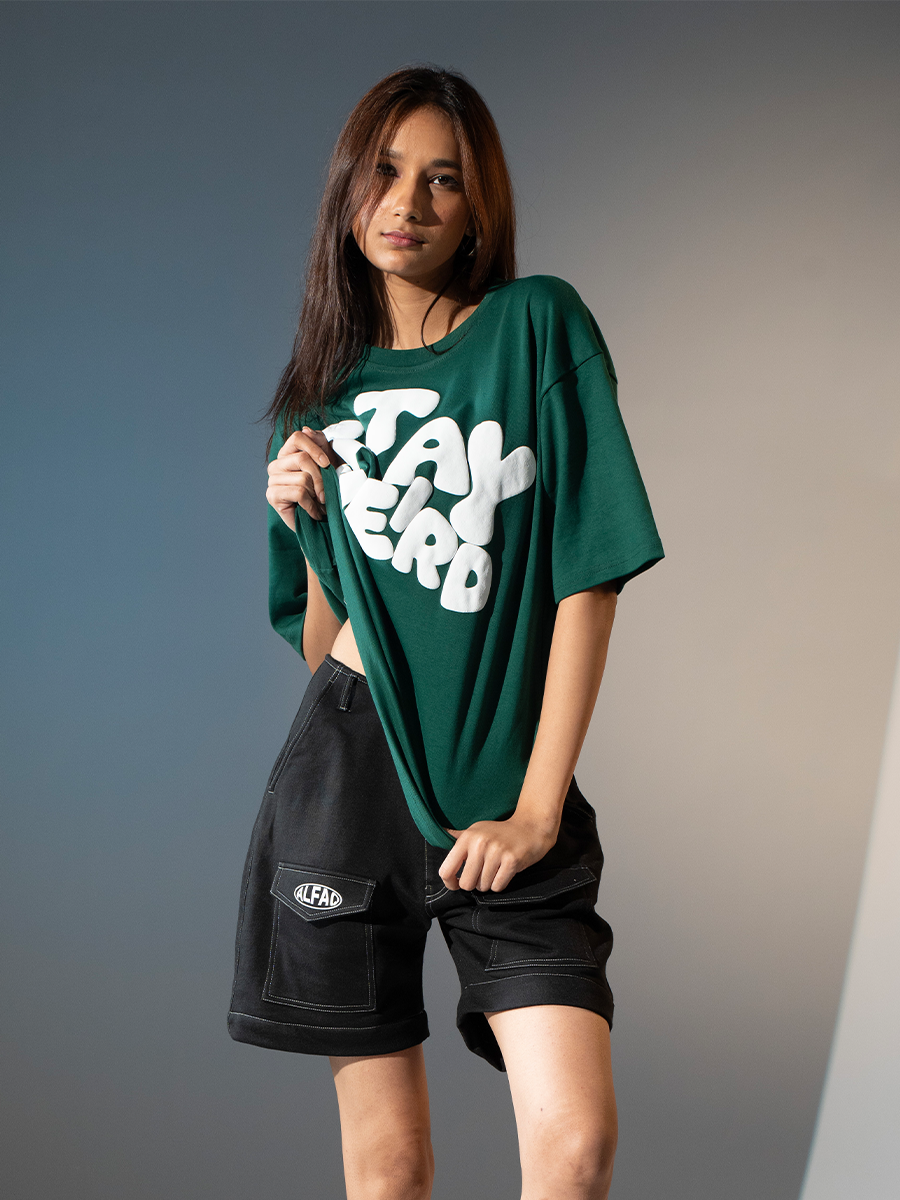 Alfaq Stay Weird Oversized T-shirts