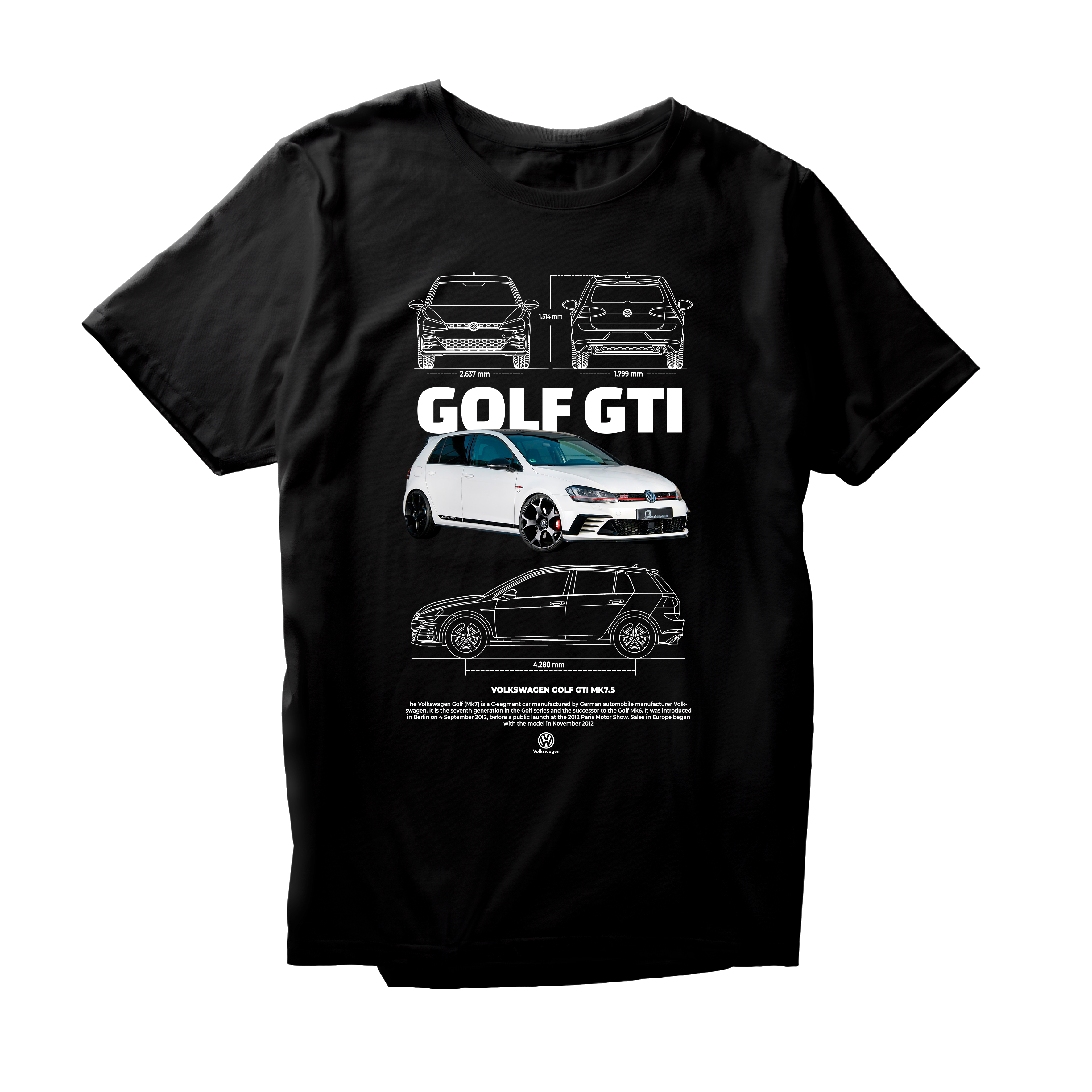 Alfaq VOLKSWAGEN GTI MK7 WHITE T-Shirt