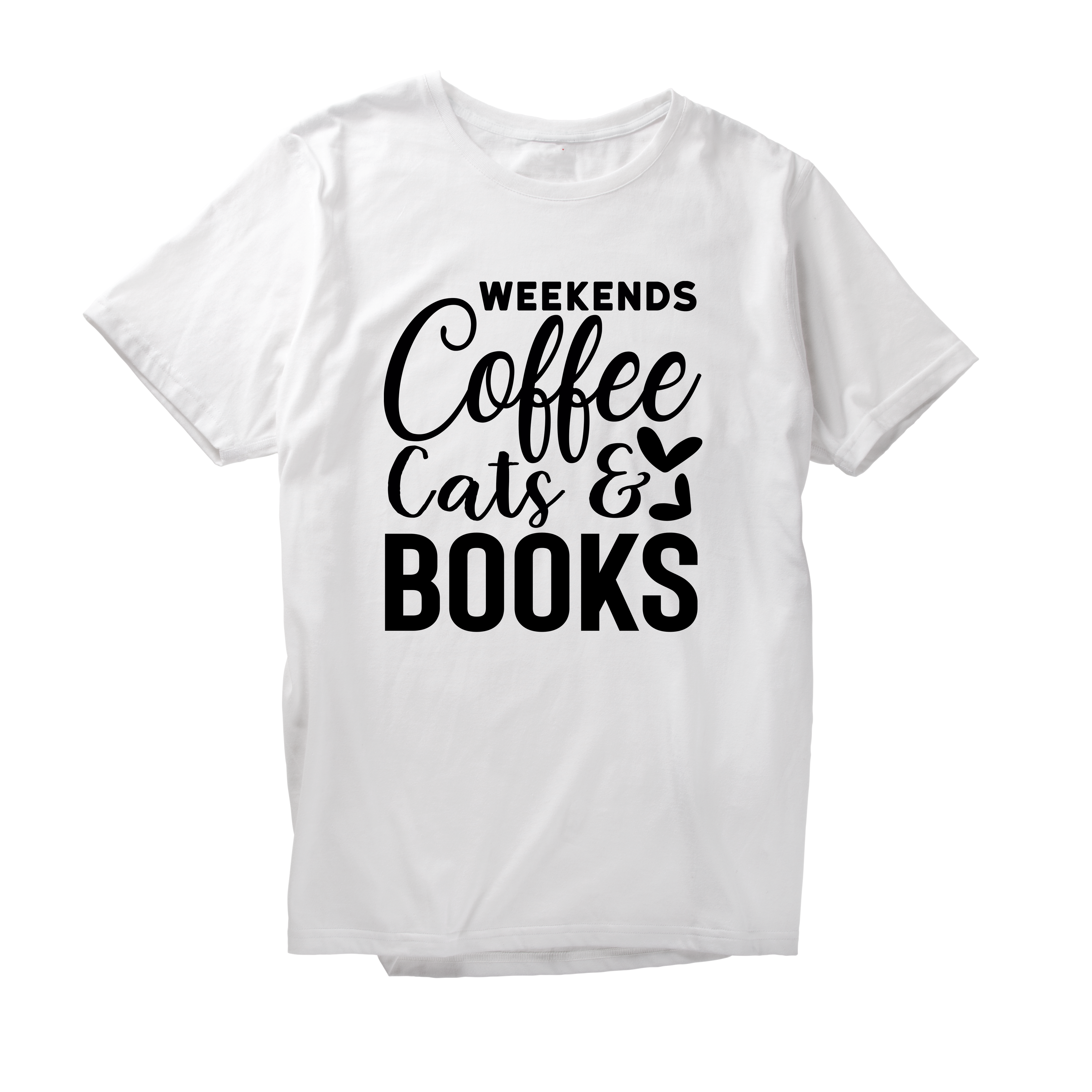Alfaq Weekends coffee cats books T-Shirt
