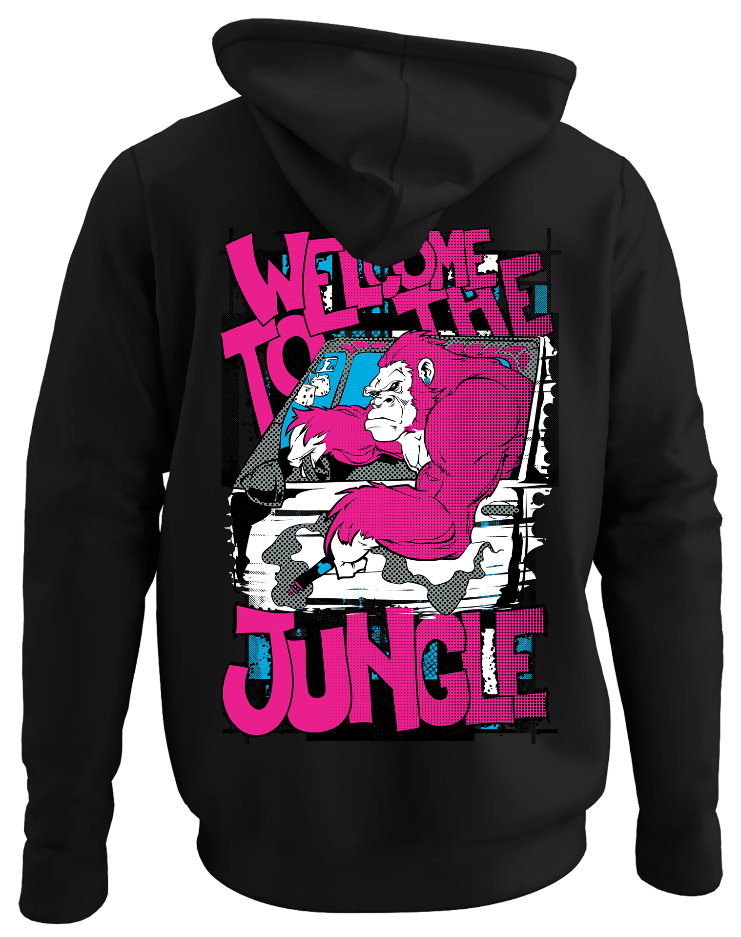 Alfaq Wel come back black plain hoodie