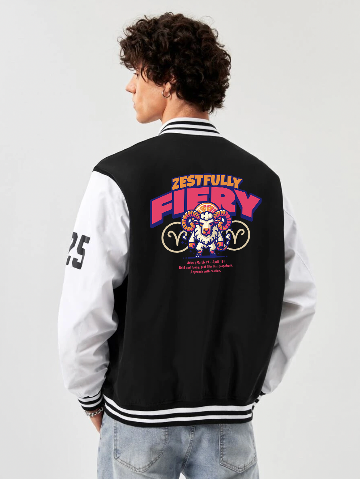 Zestfully Fiery Varsity Jacket