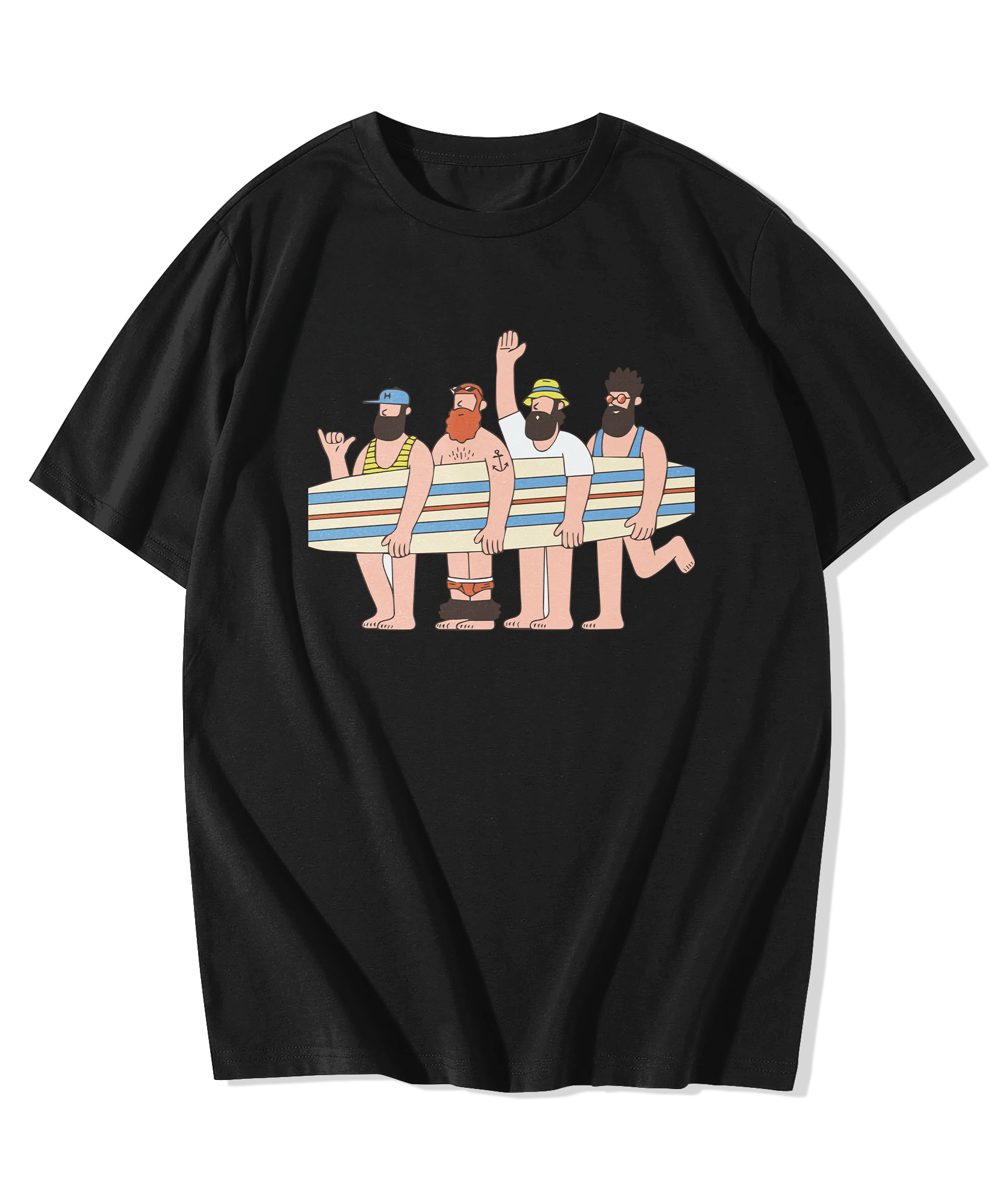 Alfaq Black Printed T-shirt